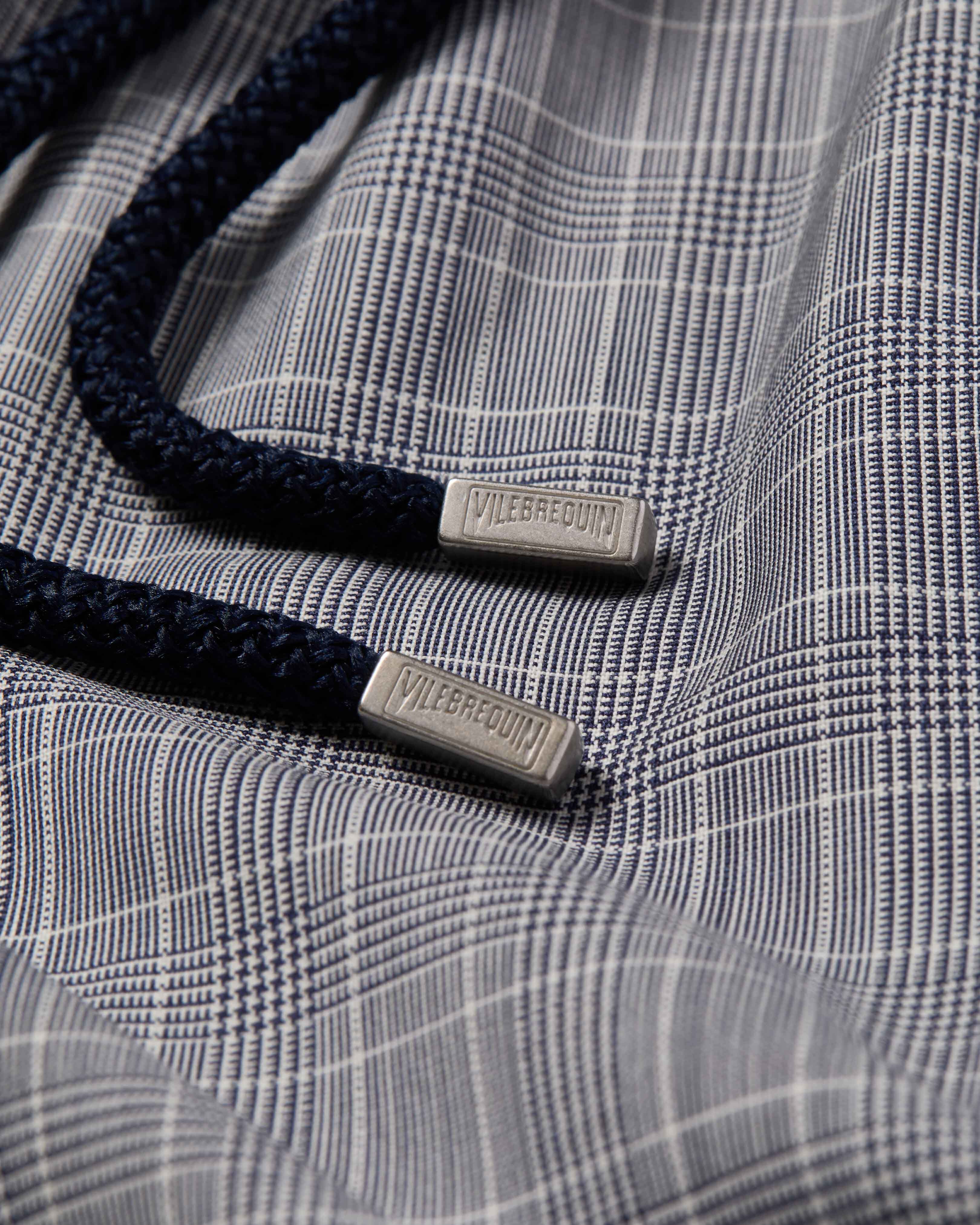 Men Ultrafine Wool Swim Shorts Prince of Wales Check NAVY supp1 view