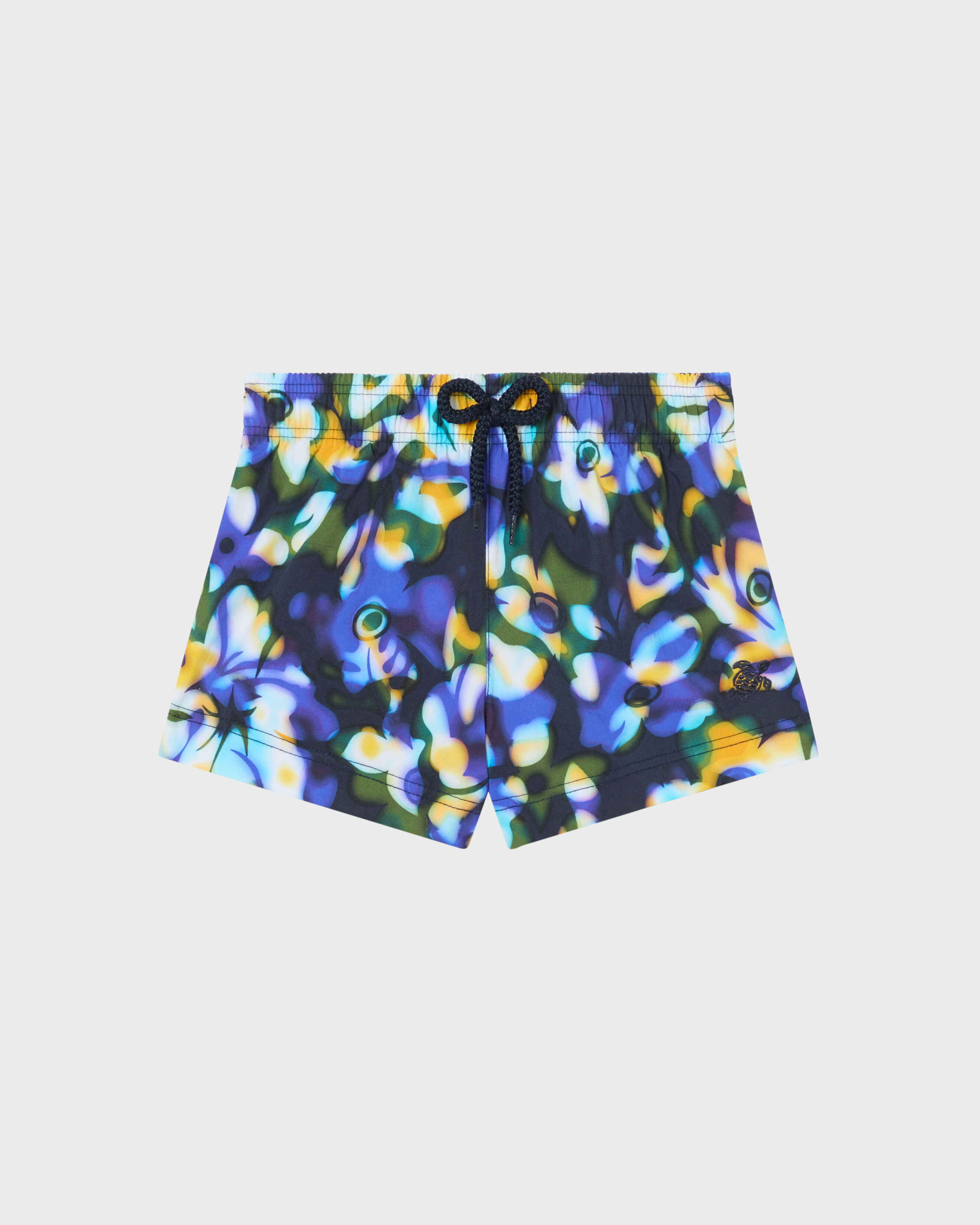 Pantalón corto elástico con estampado Frangipanier Trouble para niña AZUL MARINO front view
