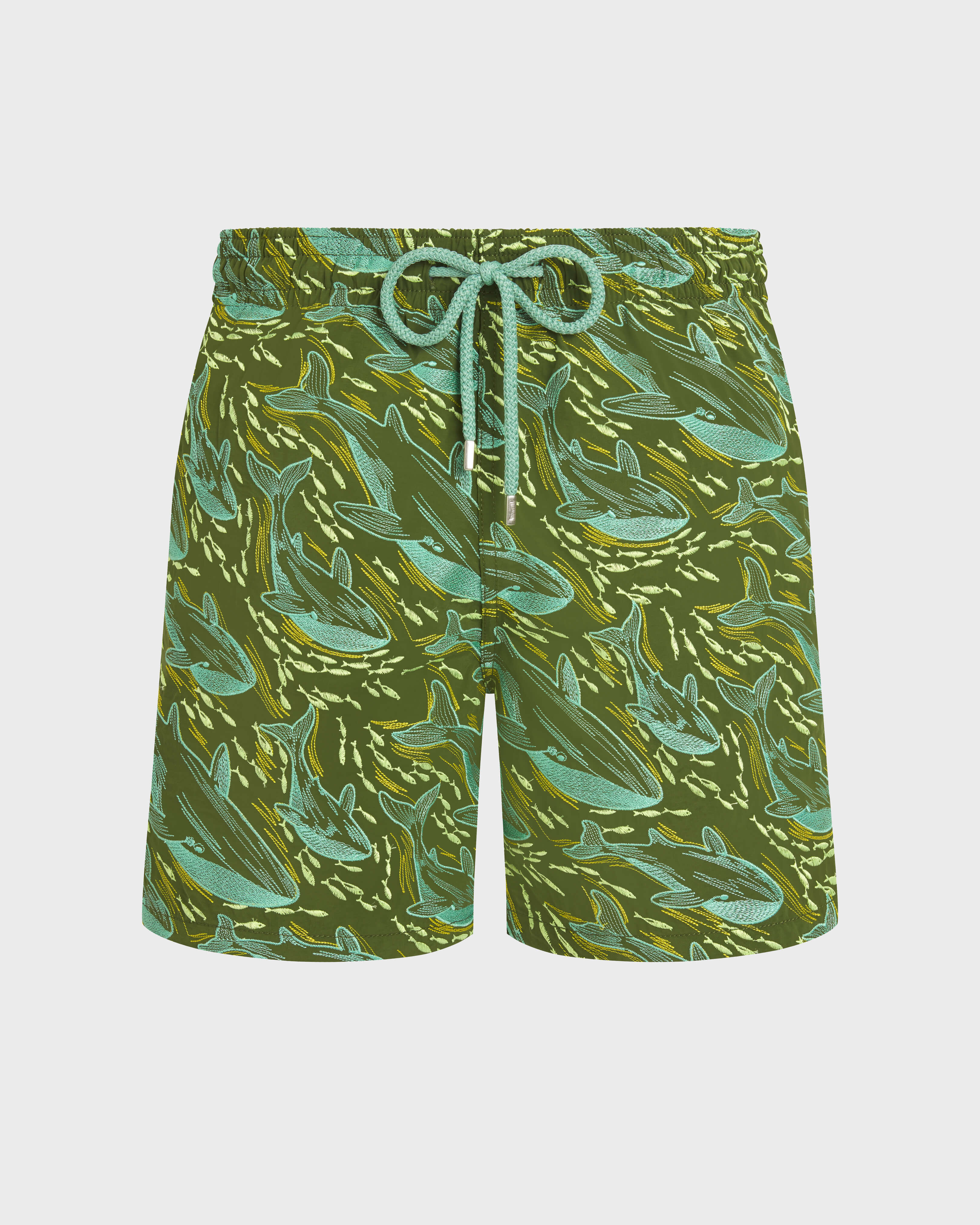 Bañador con bordado Whales Offset para hombre - Edición limitada MILITAIRE front view