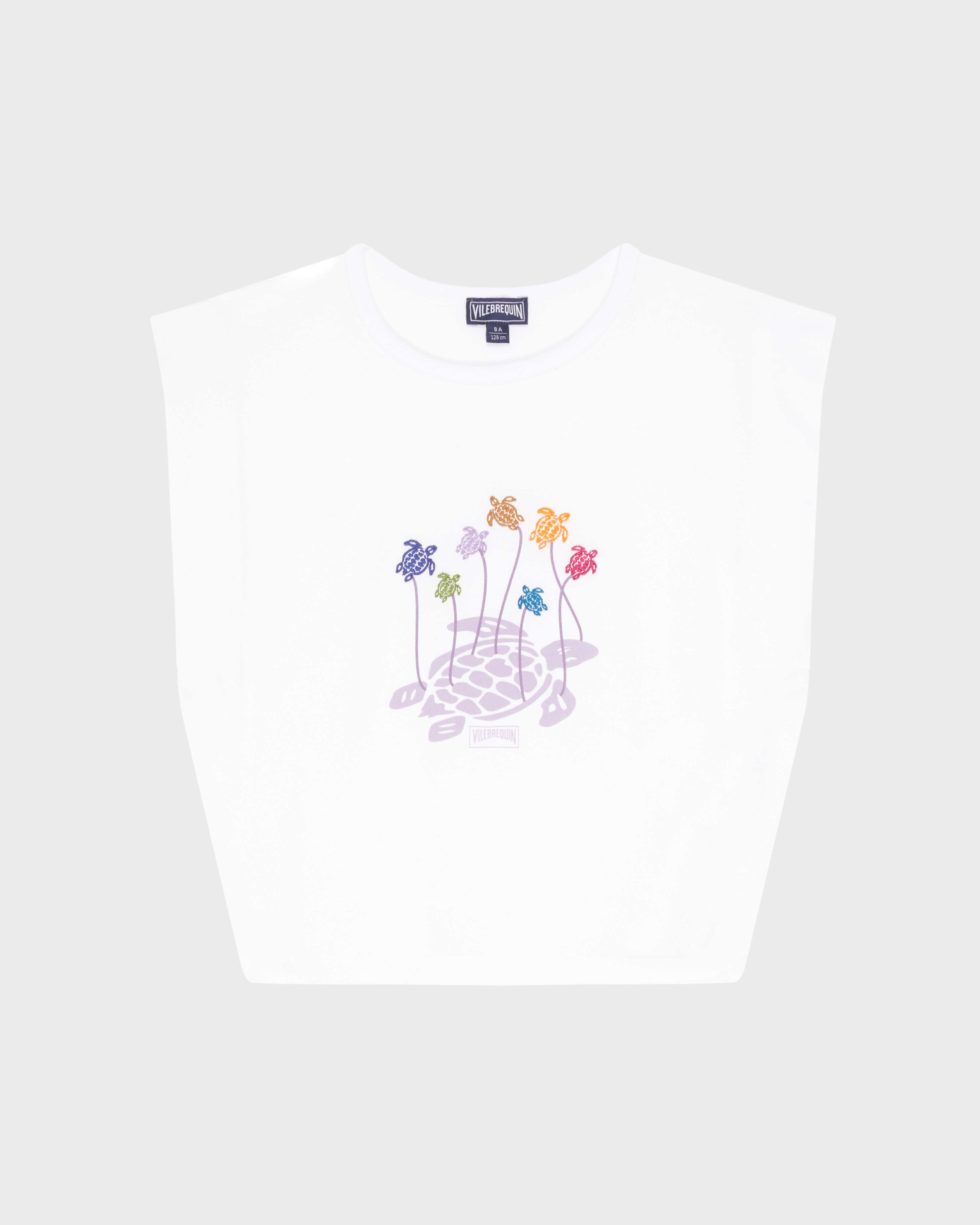 Débardeur en éponge fille Roses Jacquard BLANC front view