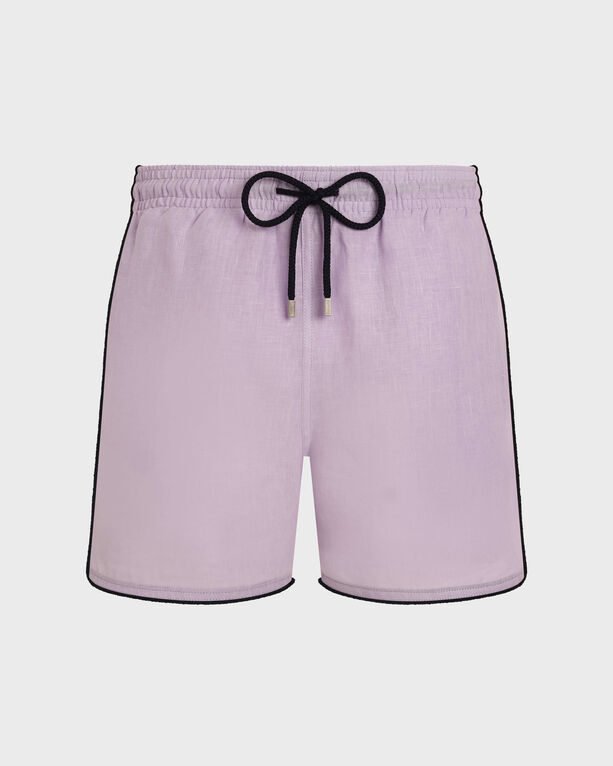 Vilebrequin Men's - Linen Swim Shorts Solid - Swimwear - Mallorca - Purple Large
