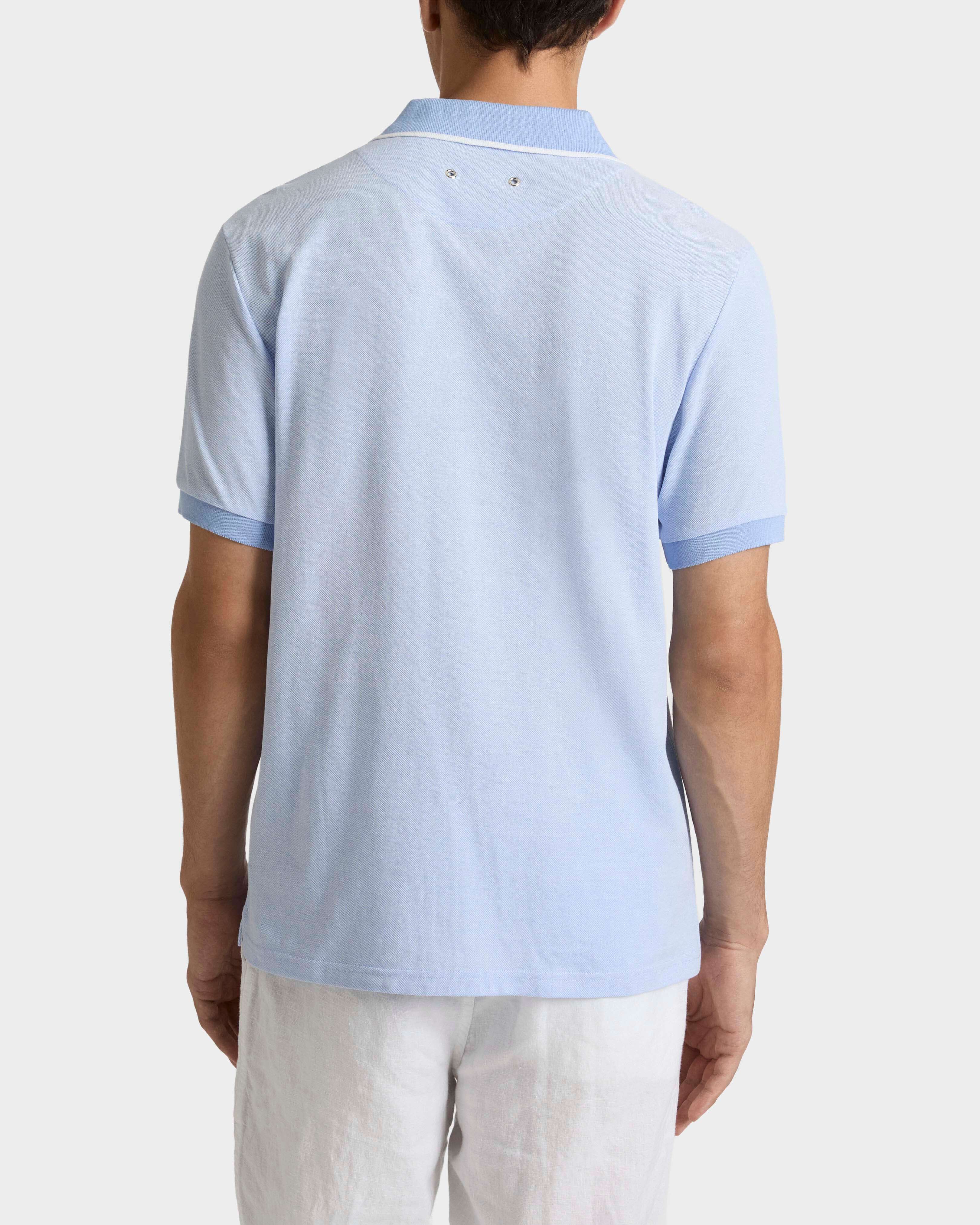 Men Cotton Polo Solid CLOUDY backworn view