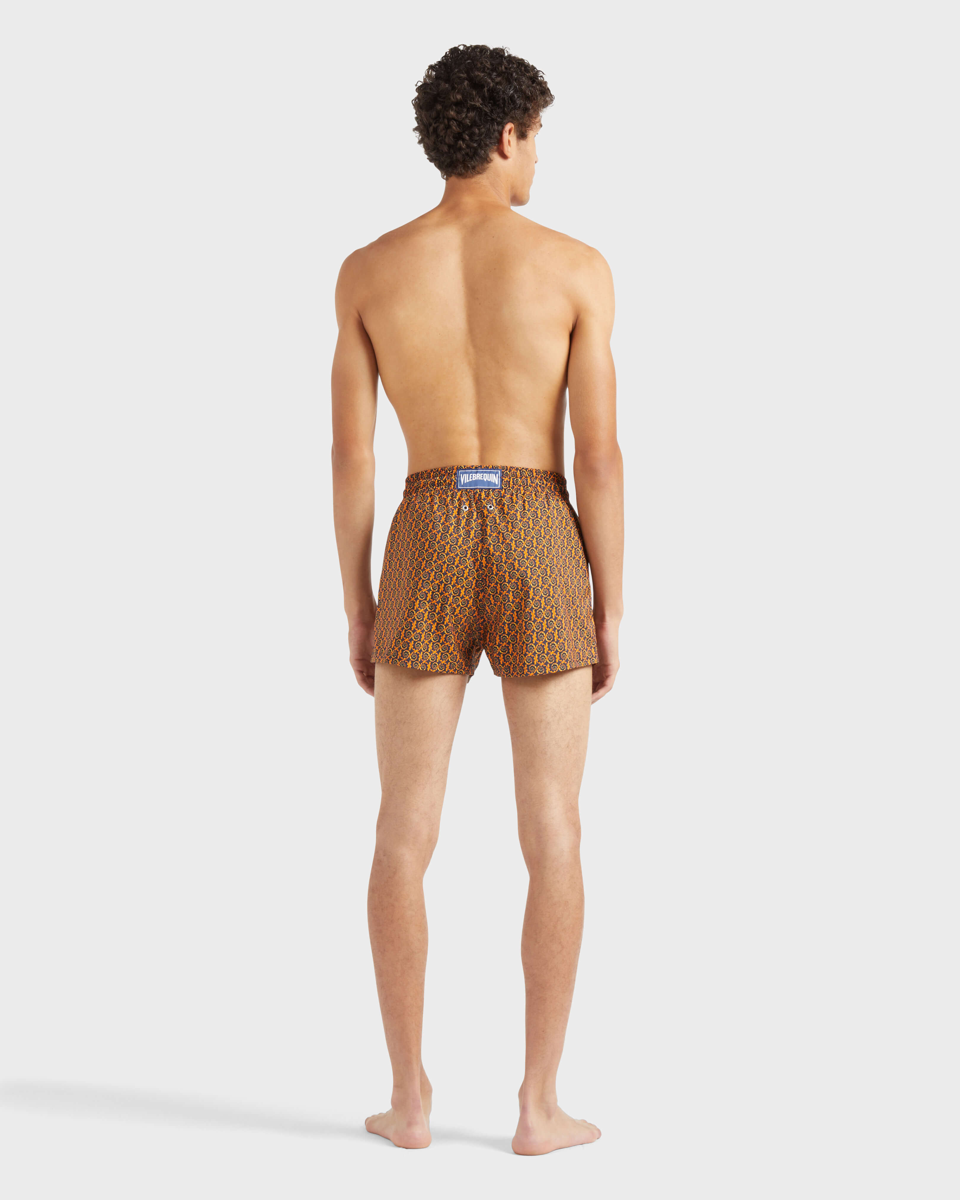 Pantaloncini mare uomo corti Graphic Wrinkles BLU MARINE backworn view