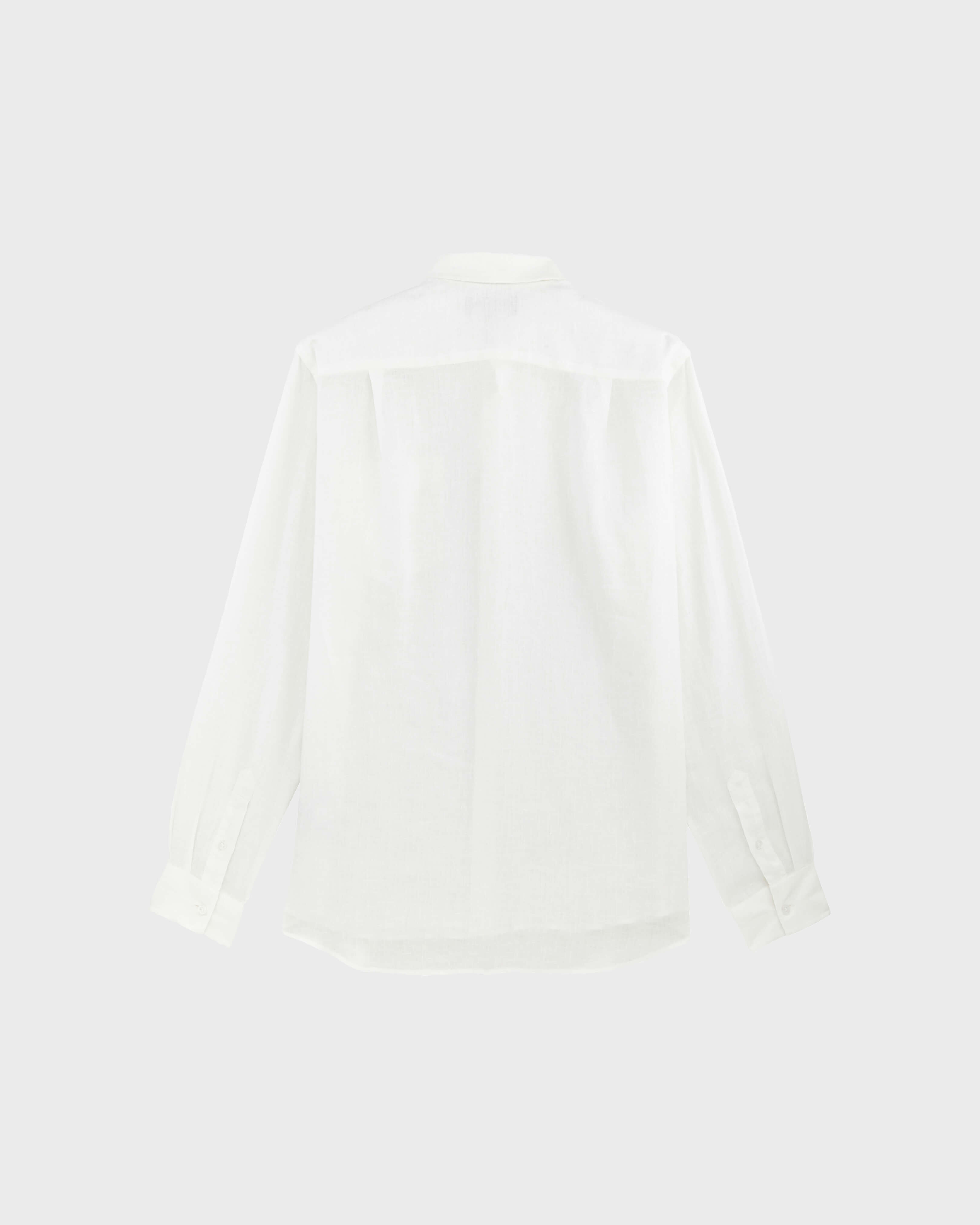 Men Linen Shirt Solid WHITE back view
