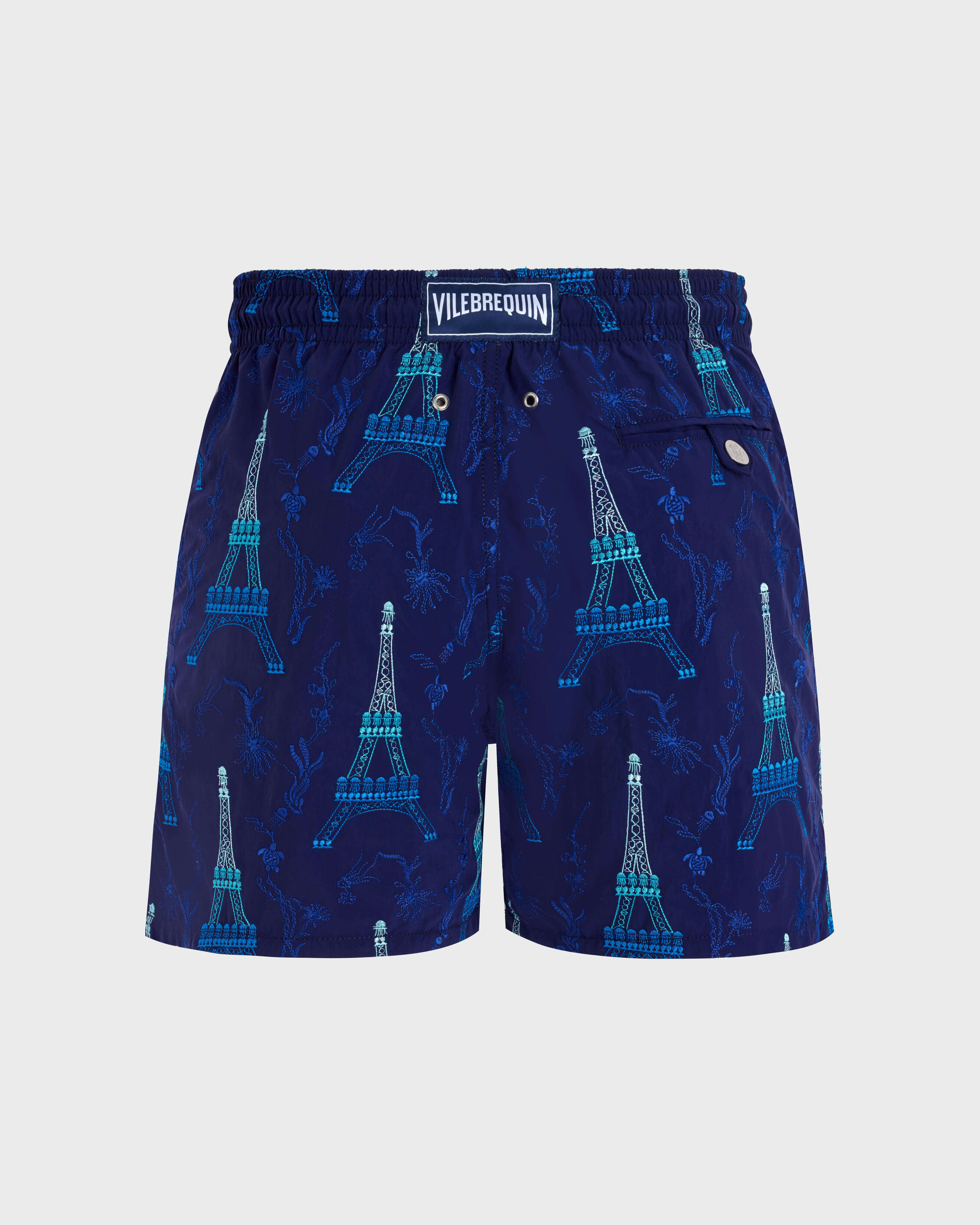 Bañador con bordado Poulpe Eiffel para hombre - Edición limitada MIDNIGHT back view