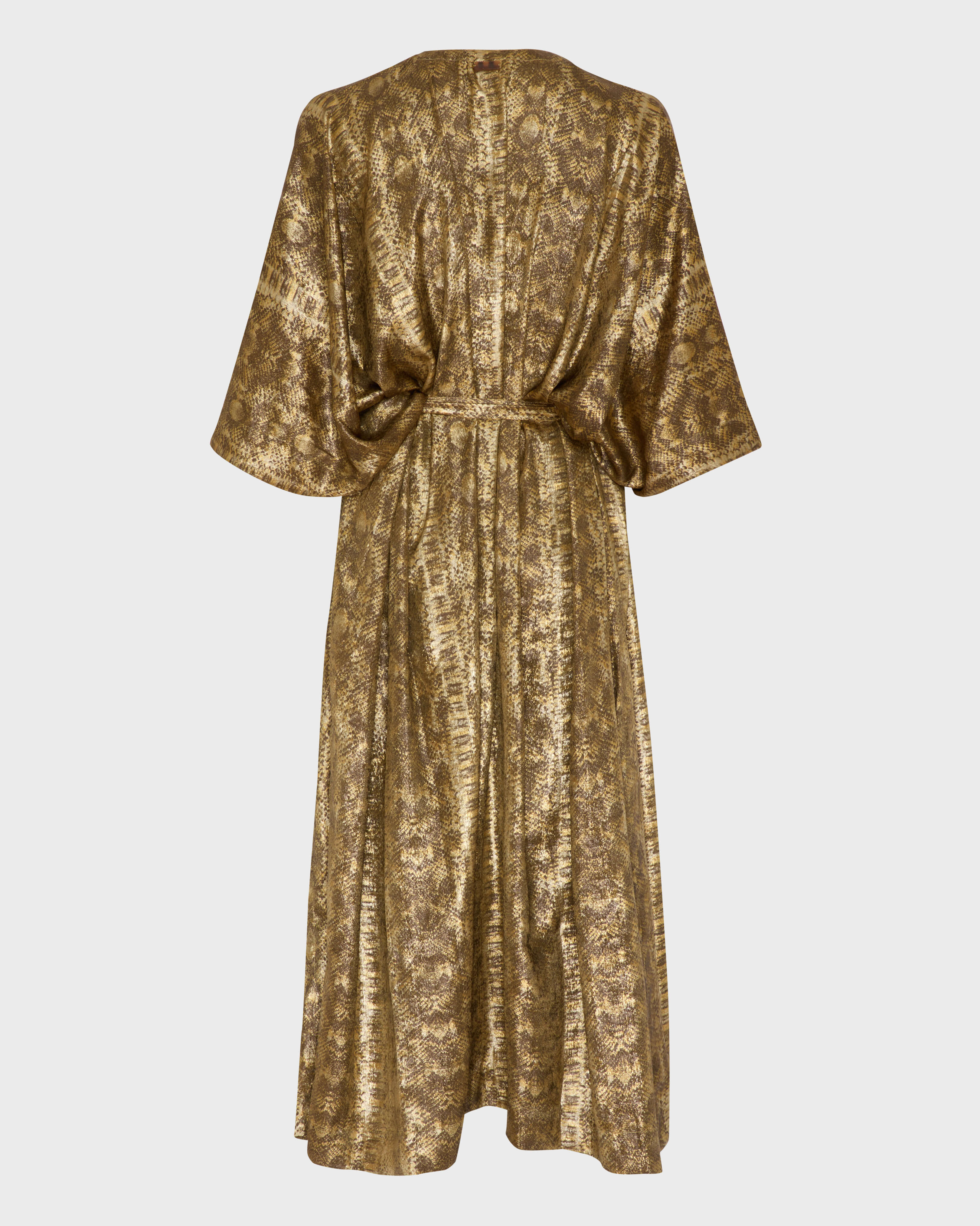 Caftan long femme Lamé Python DORE back view
