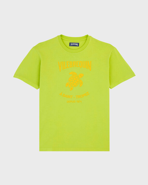 Vilebrequin - Men Cotton T-shirt Printed Turtle Logo - Tee Shirt - Portisol - Green - Size M