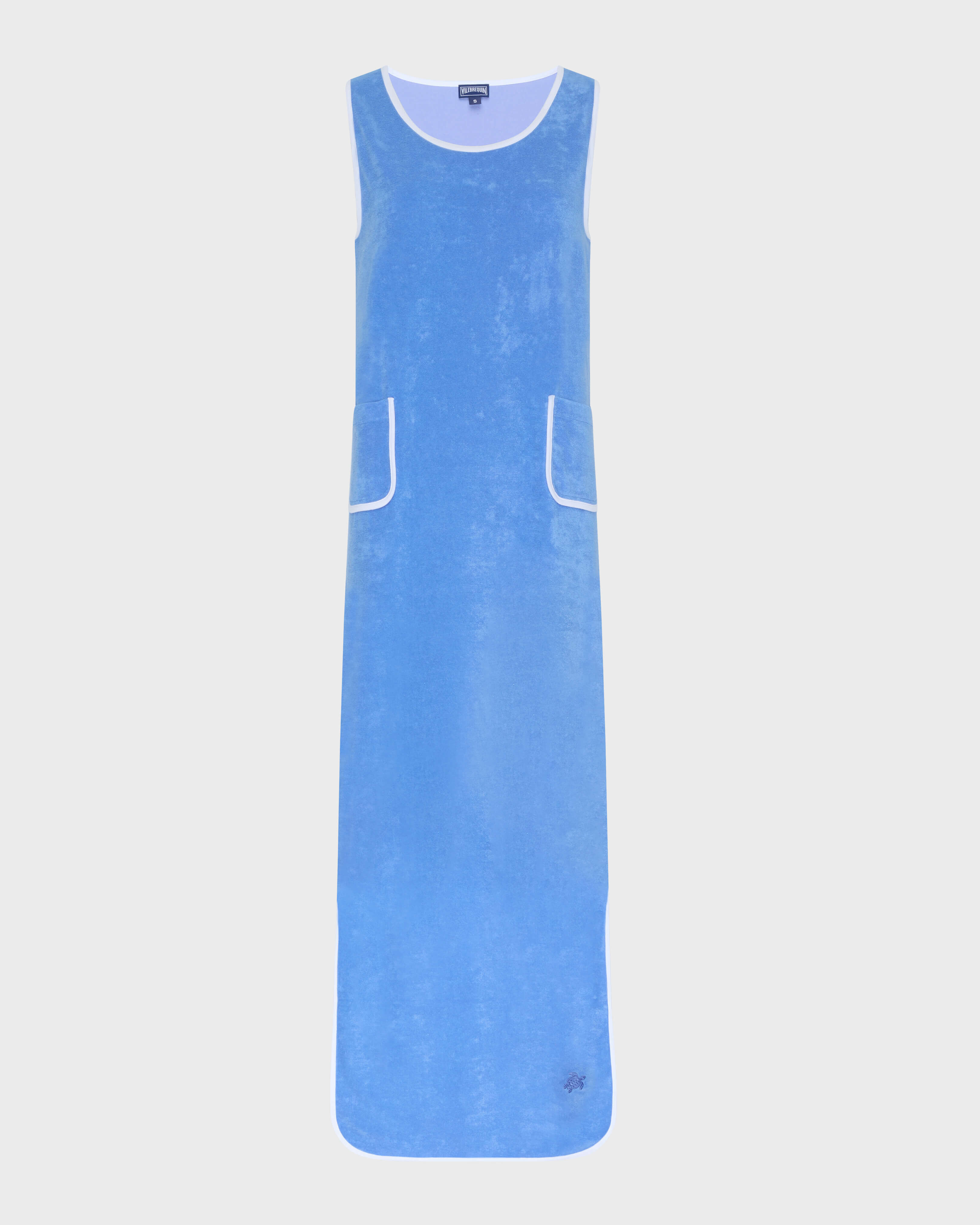 Langes Solid Frottee-Trägerkleid für Damen TRINIDAD front view