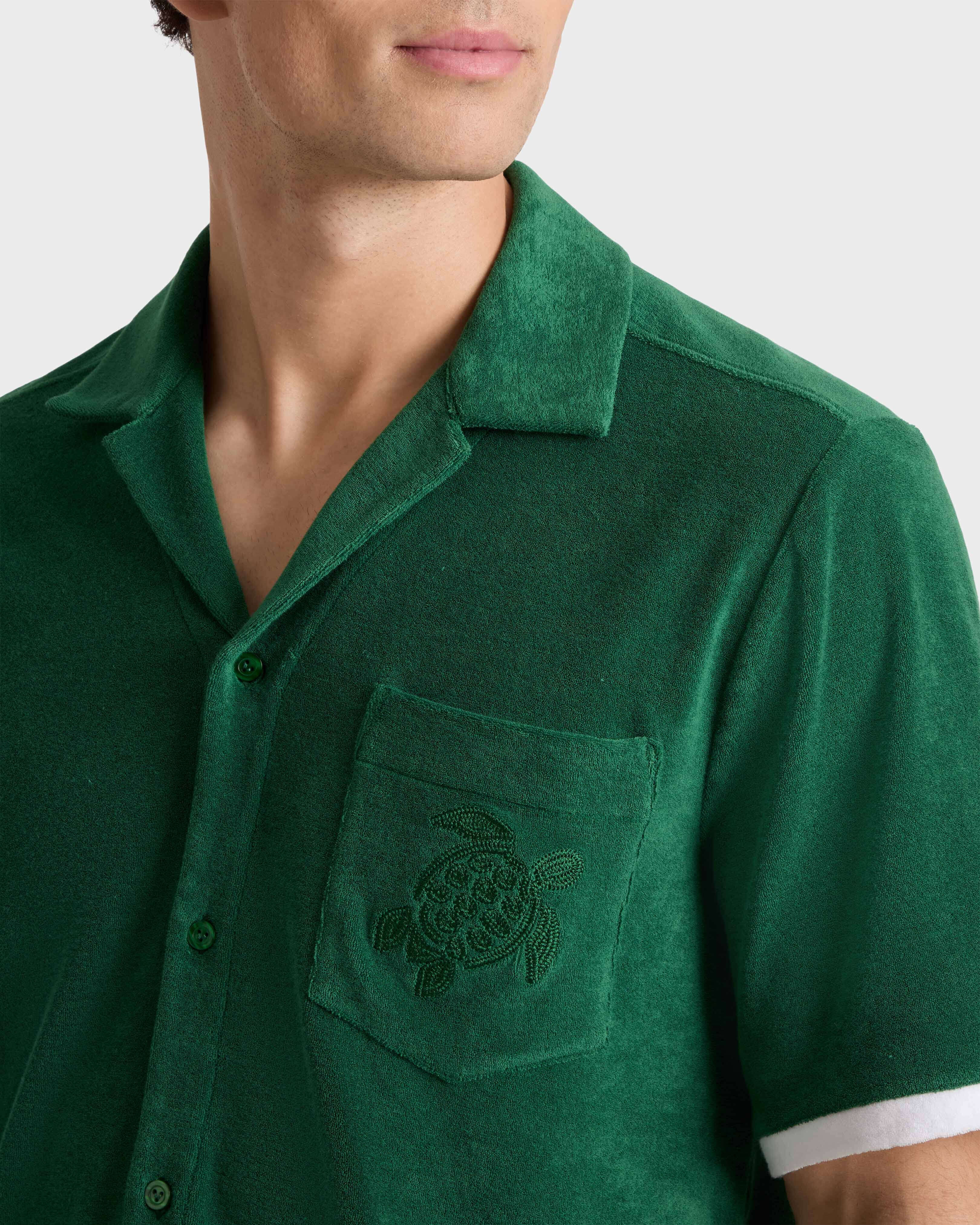 Camisa bowling de Felpa para hombre lisa TROPICAL supp1 view