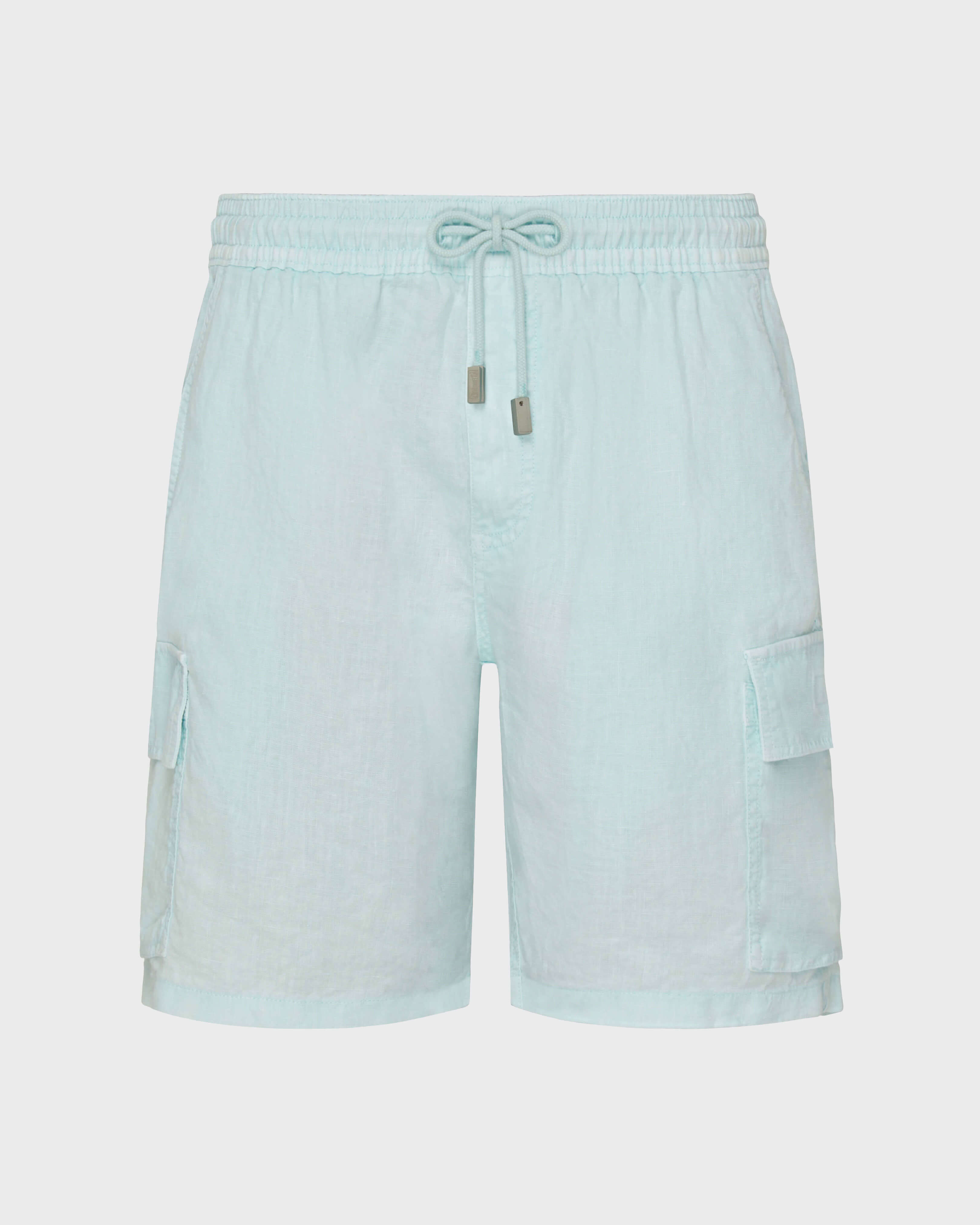 Bermudas de lino con bolsillos cargo y tinte natural para hombre PACIFICO front view