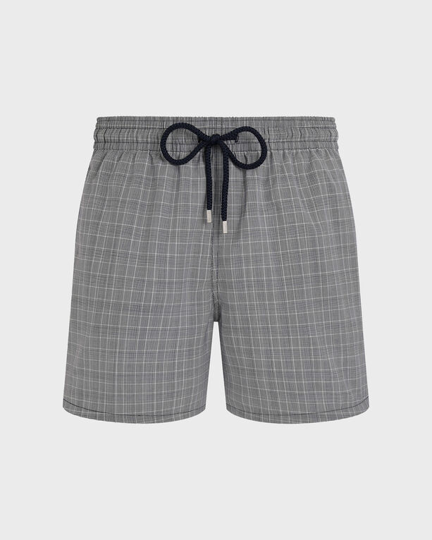 Vilebrequin - Men Ultrafine Wool Swim Shorts Prince Of Wales Check - Swimwear - Moopea - Blue - Size M