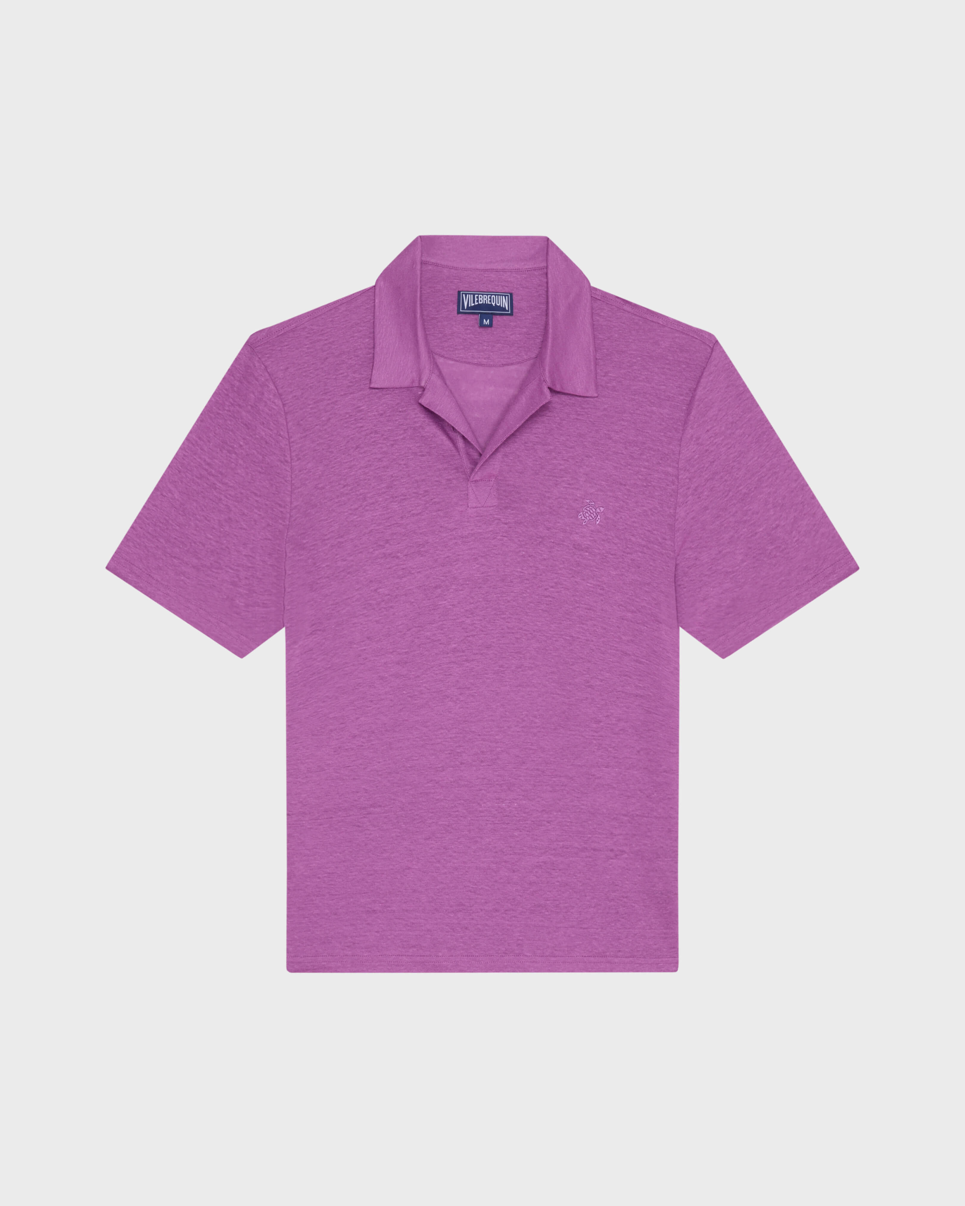 Polo en punto de lino de color liso para hombre PRELAT front view