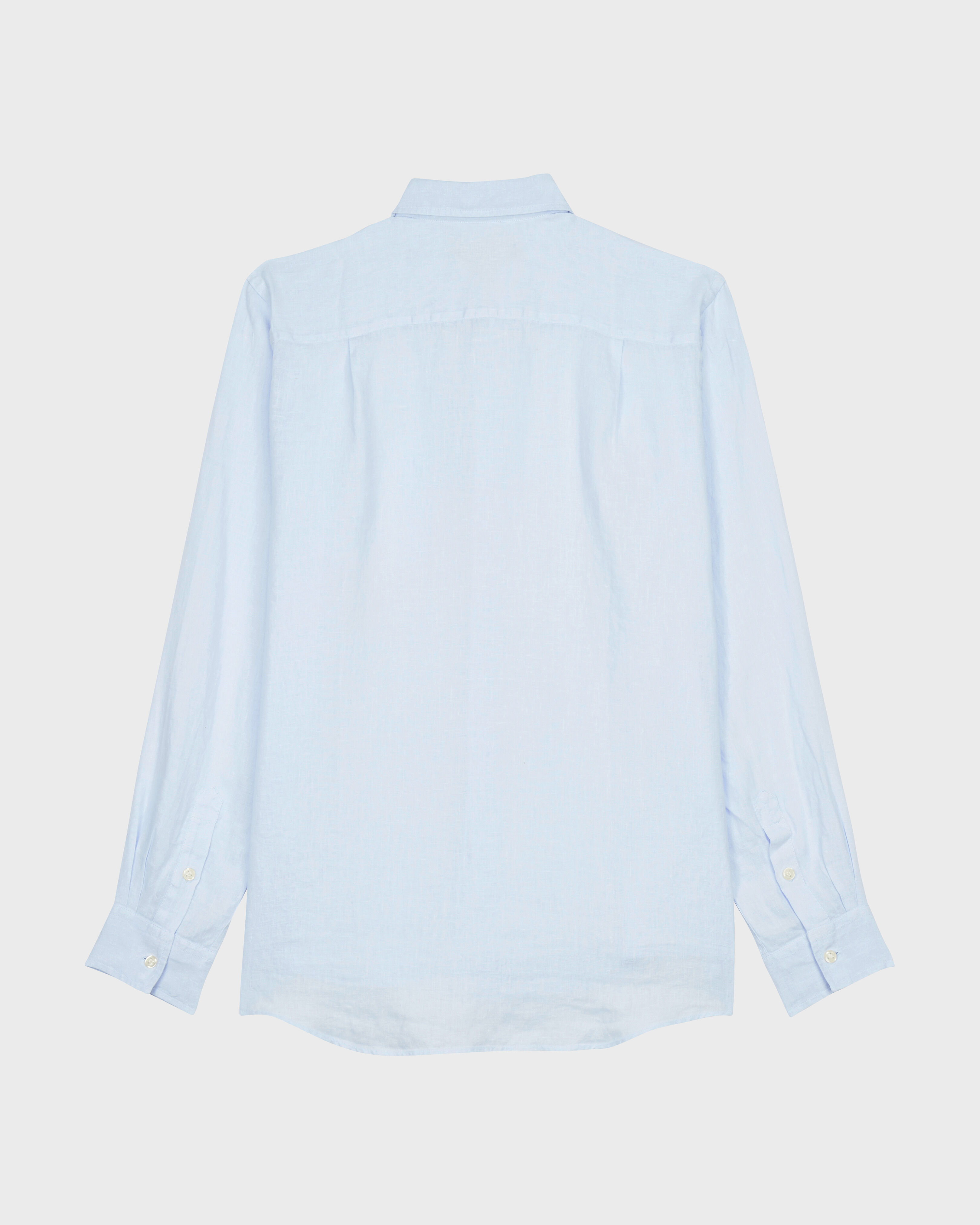 Men Linen Shirt Solid SKY BLUE back view