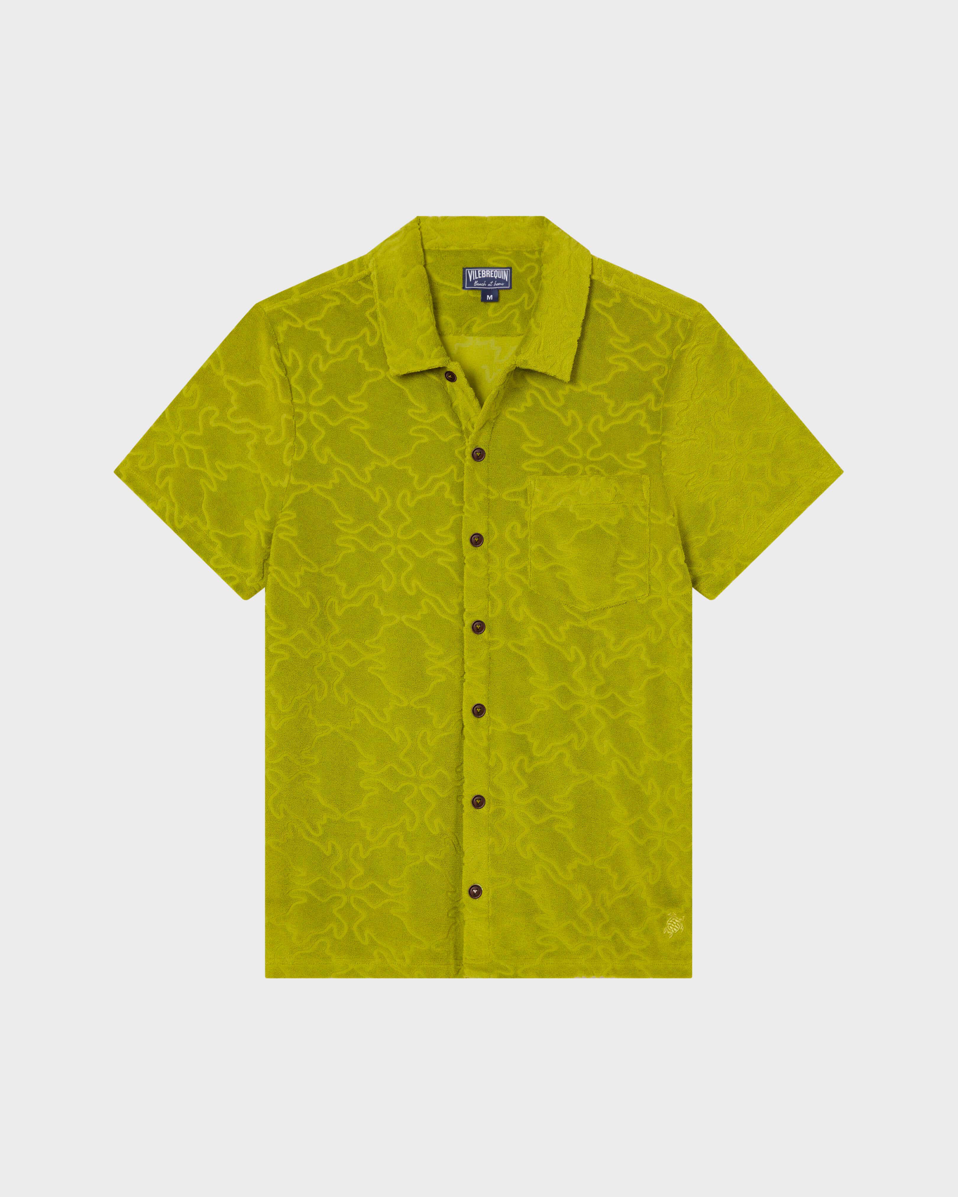 Men Terry Bowling Shirt Turtles Net Jacquard WORMWOOD front view