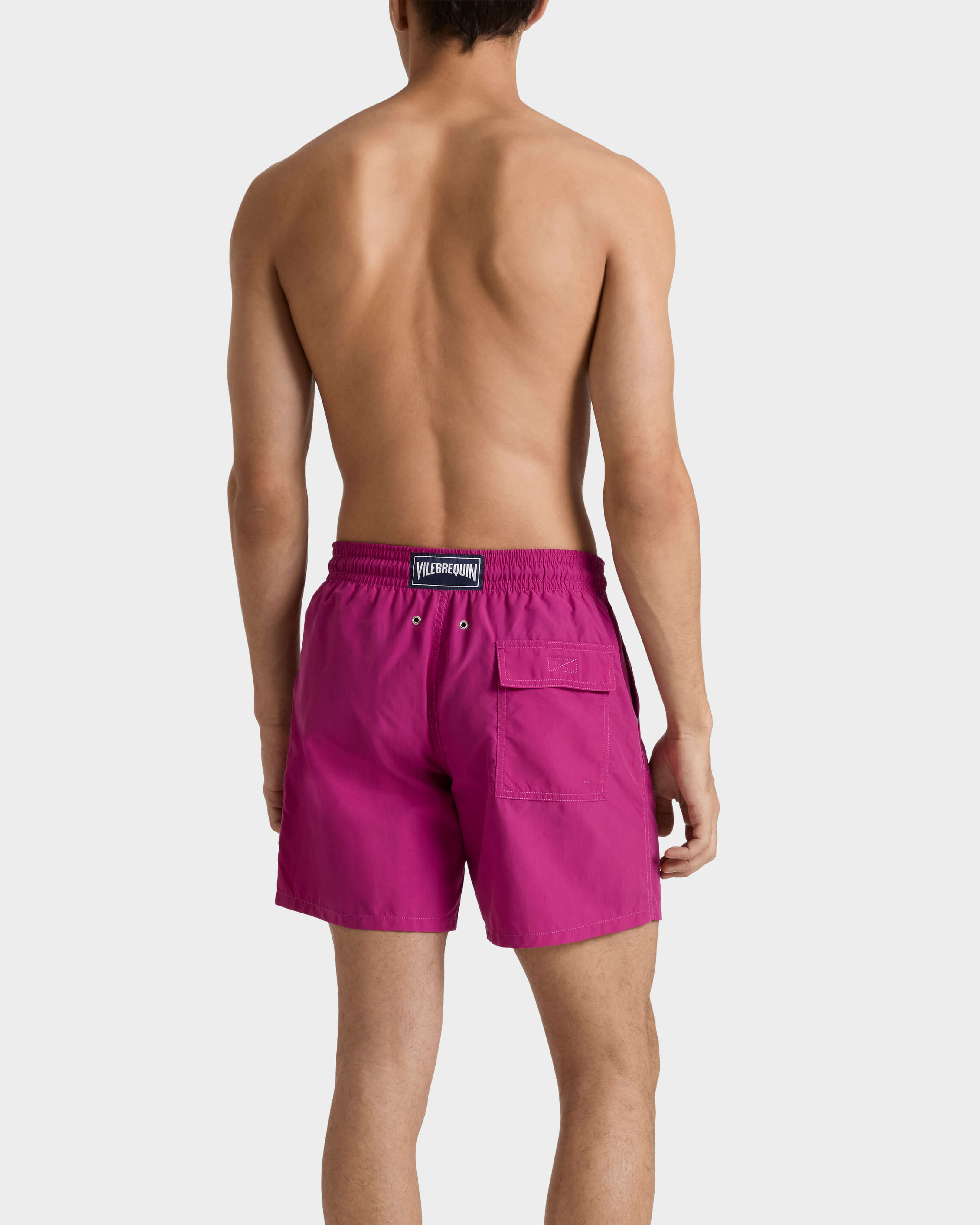 Maillot de bain homme uni POURPRE backworn view