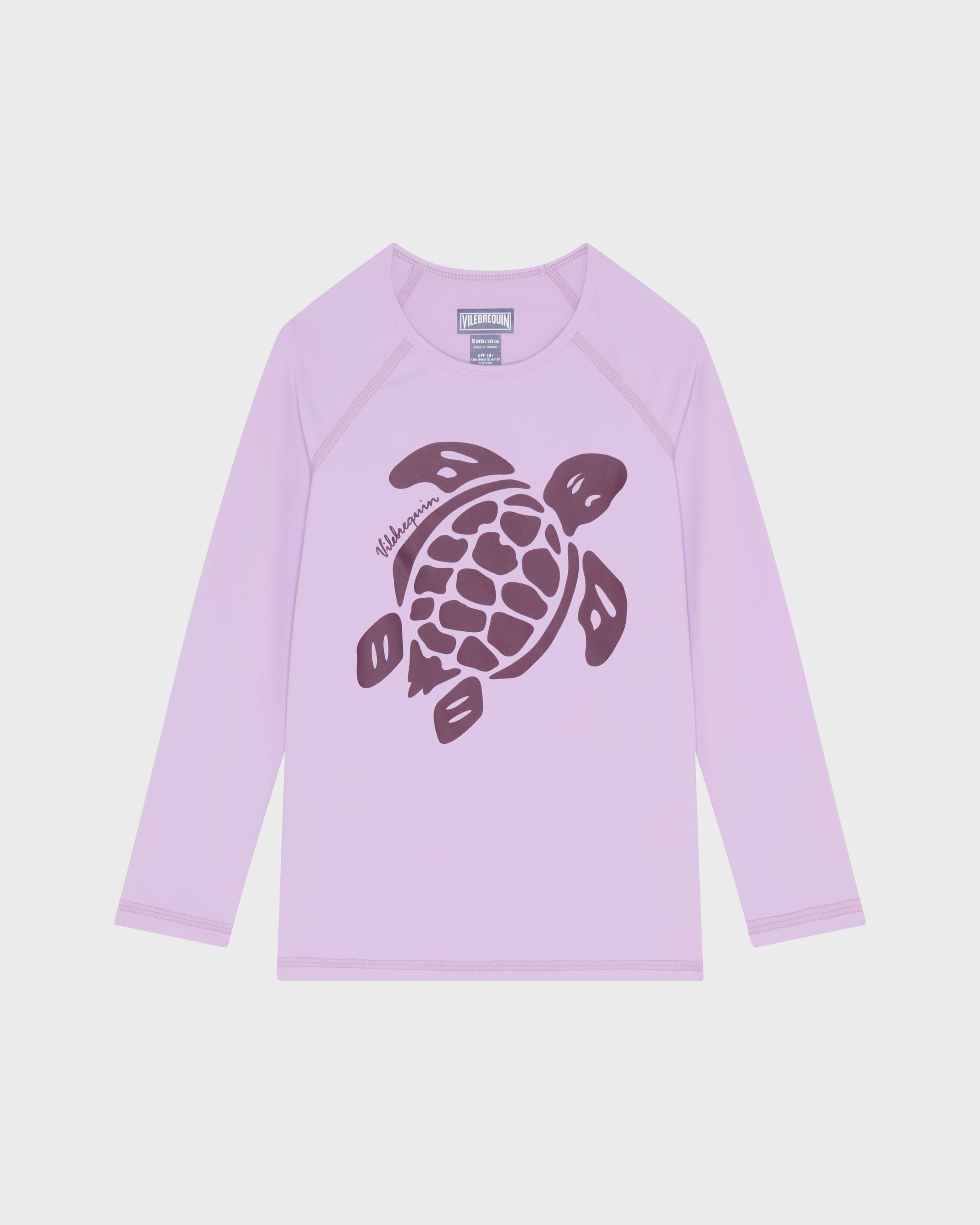 Rash guard bambina a maniche lunghe tinta unita FLEUR front view