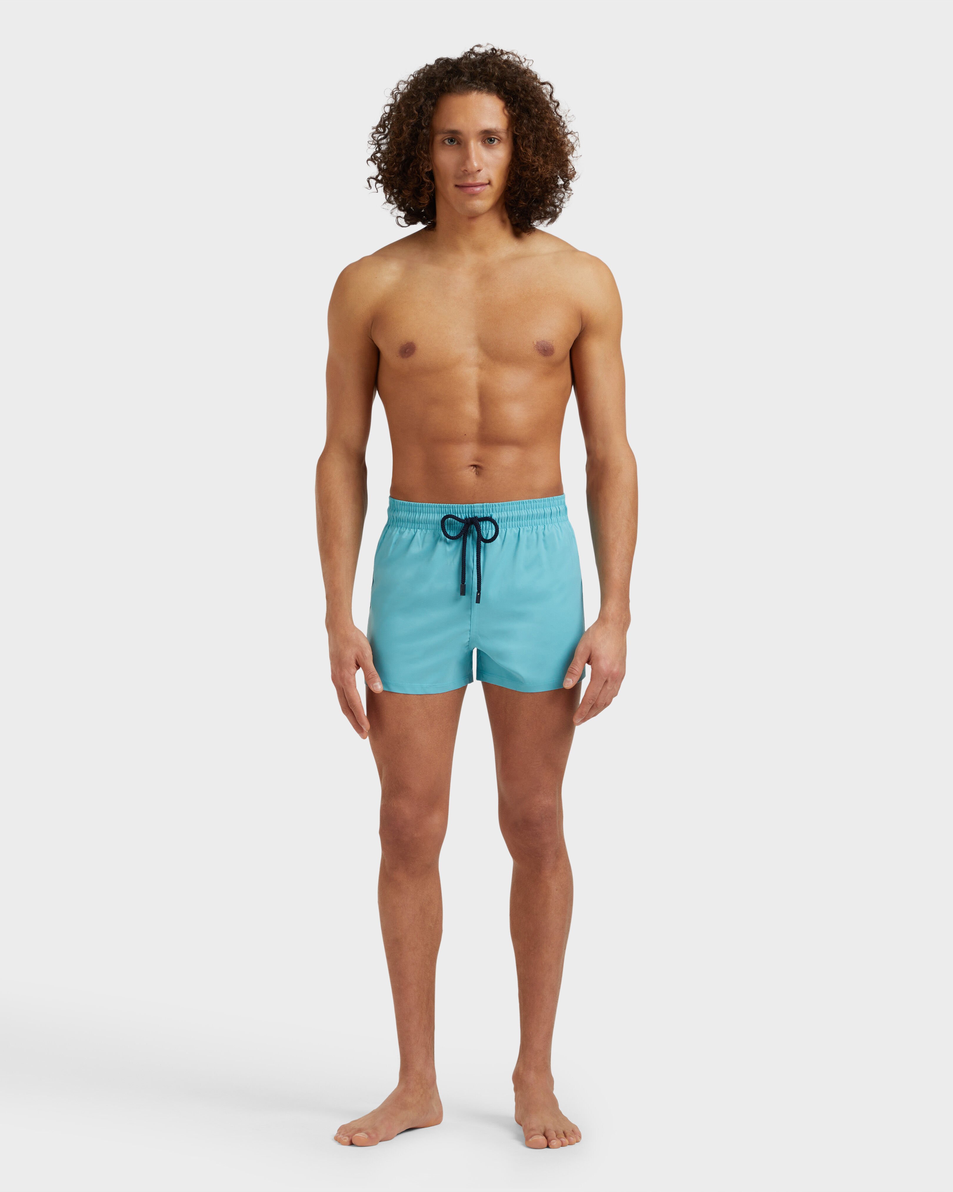 Men Swimwear Short and Fitted Stretch Solid PONDICHERY frontworn view