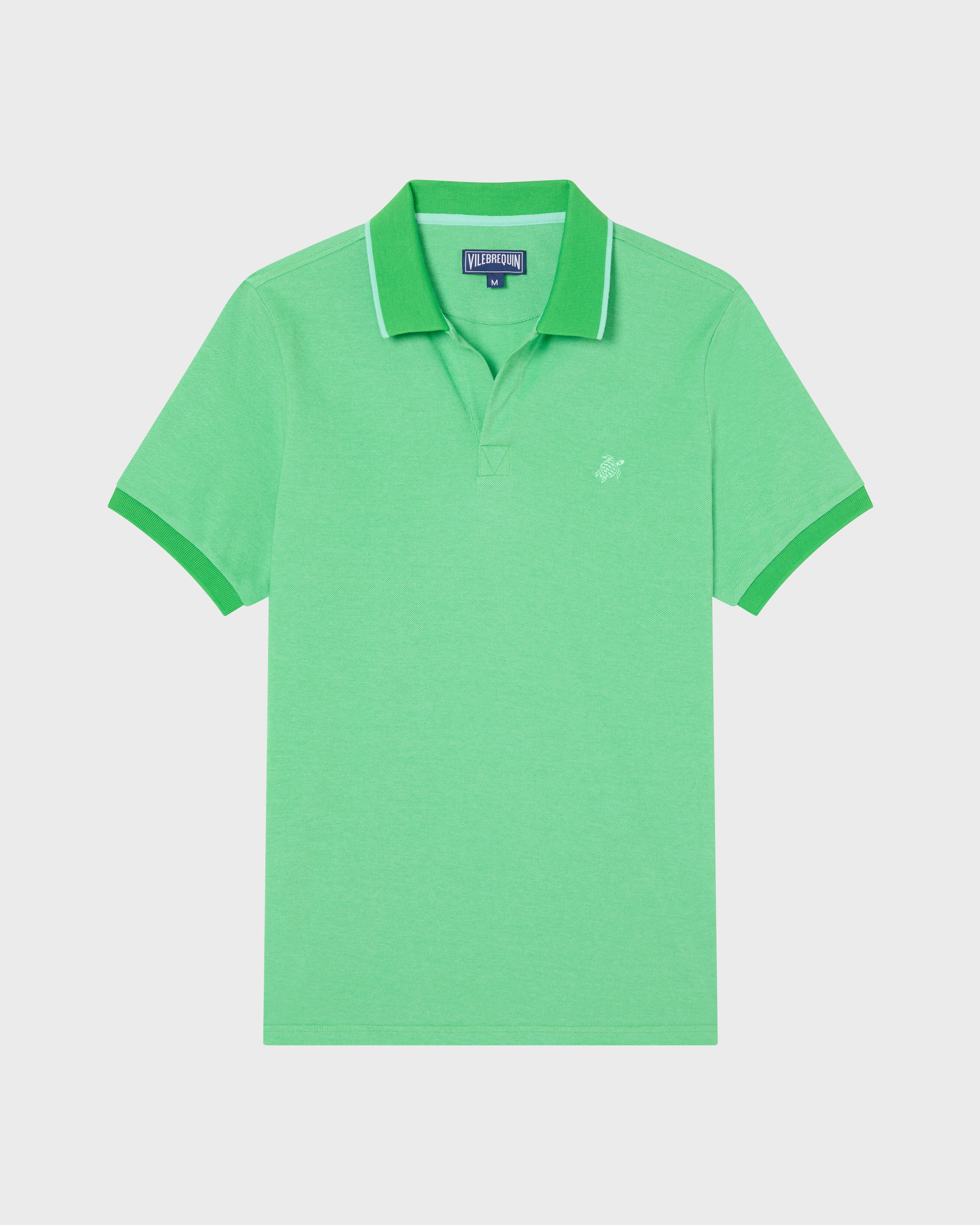Men Cotton Polo Solid CARIBBEAN front view