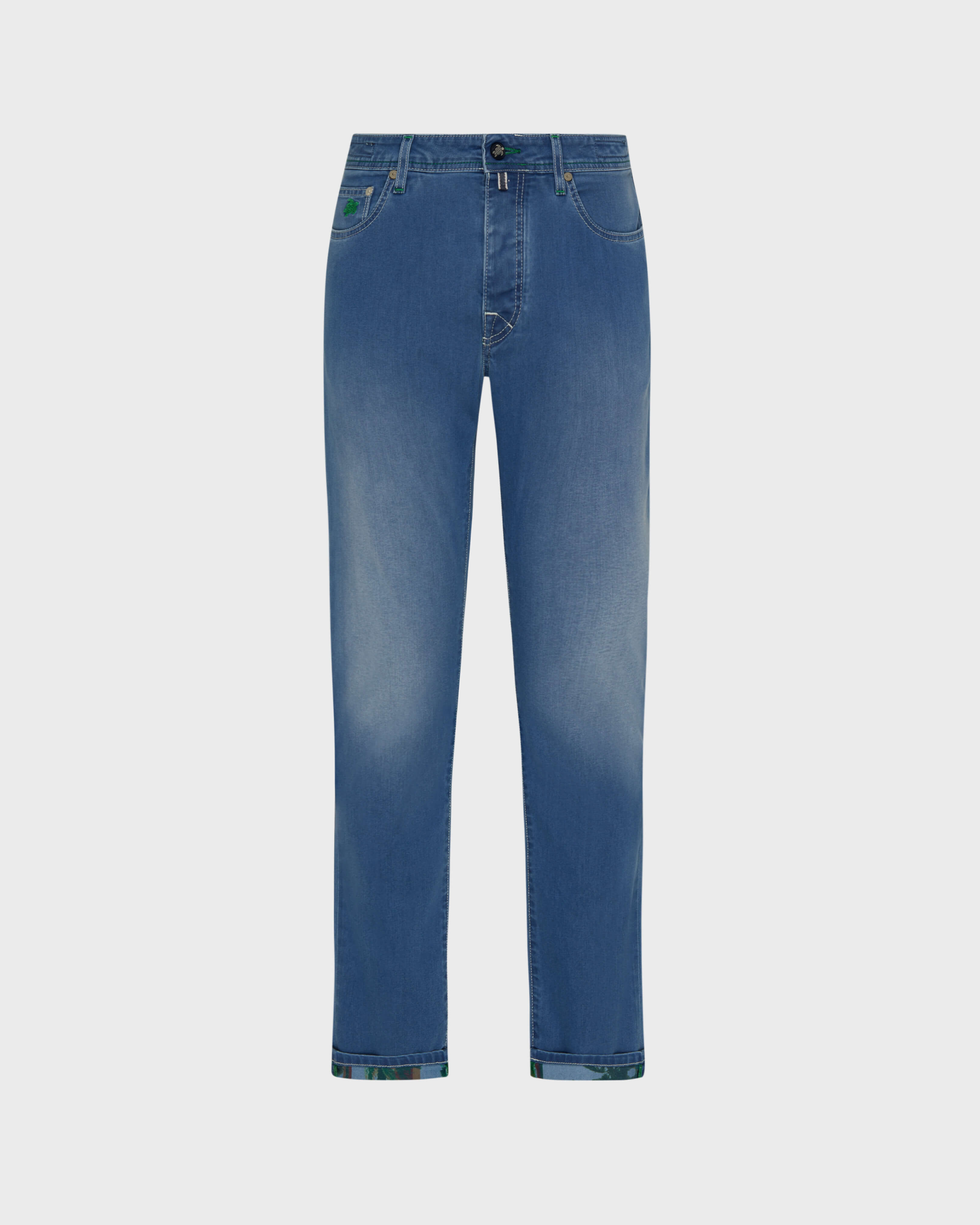 Men 5-Pockets Denim Pants Palms Offset MED DENIM W2 front view