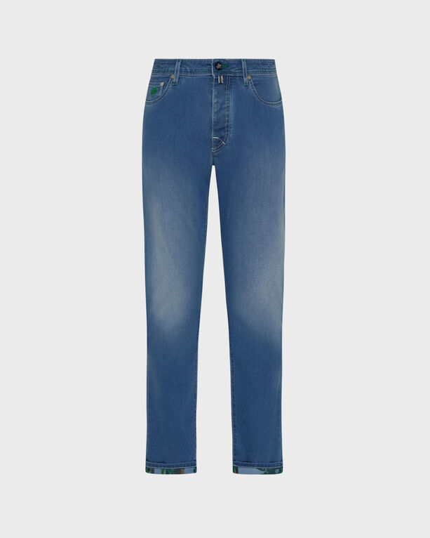 Vilebrequin - Men 5-pockets Denim Pants Palms Offset - Jeans - Gbetta18 - Blue - Size 32