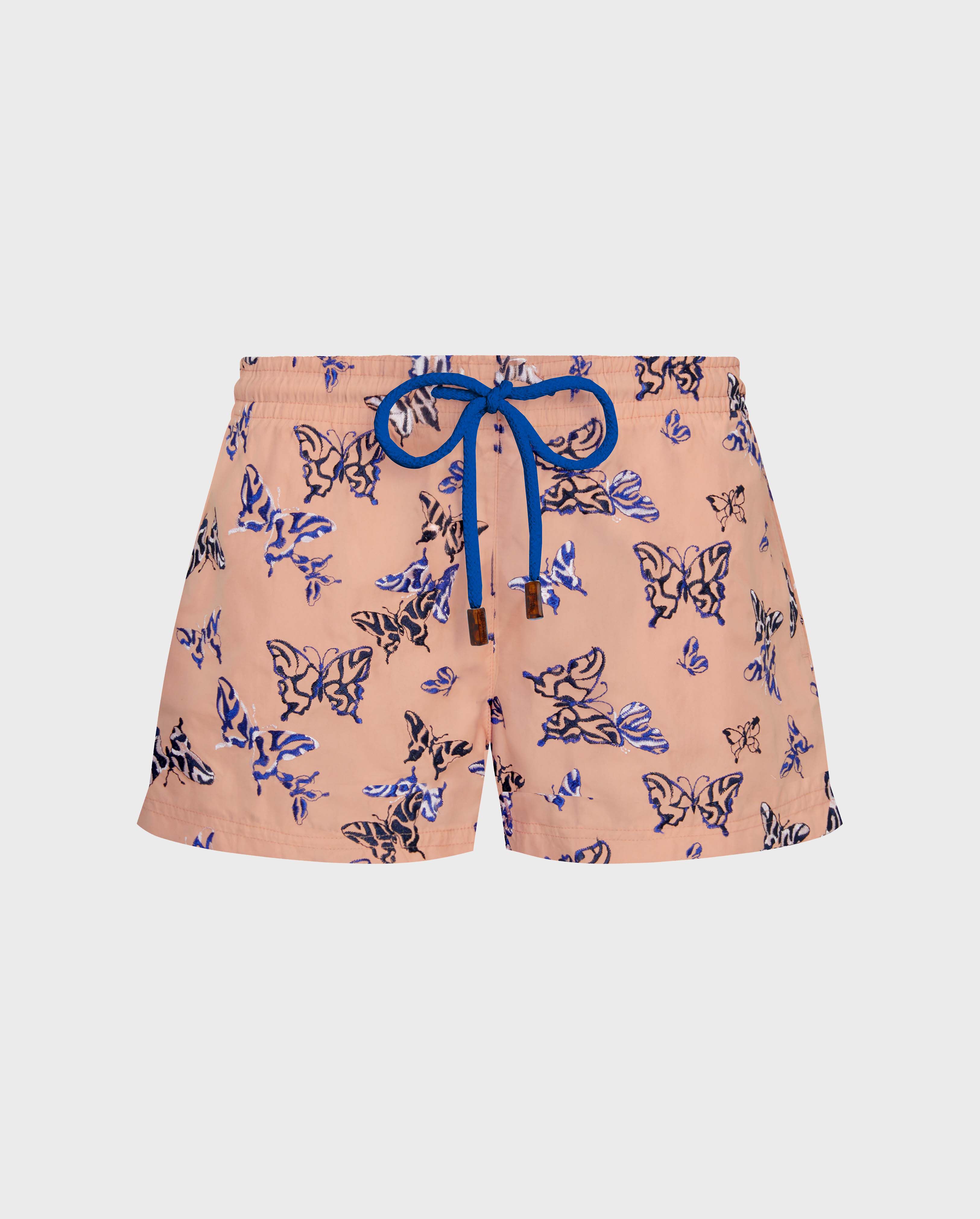 Women Swim Shorts Embroidered Disco Butterflly BLUSH front view