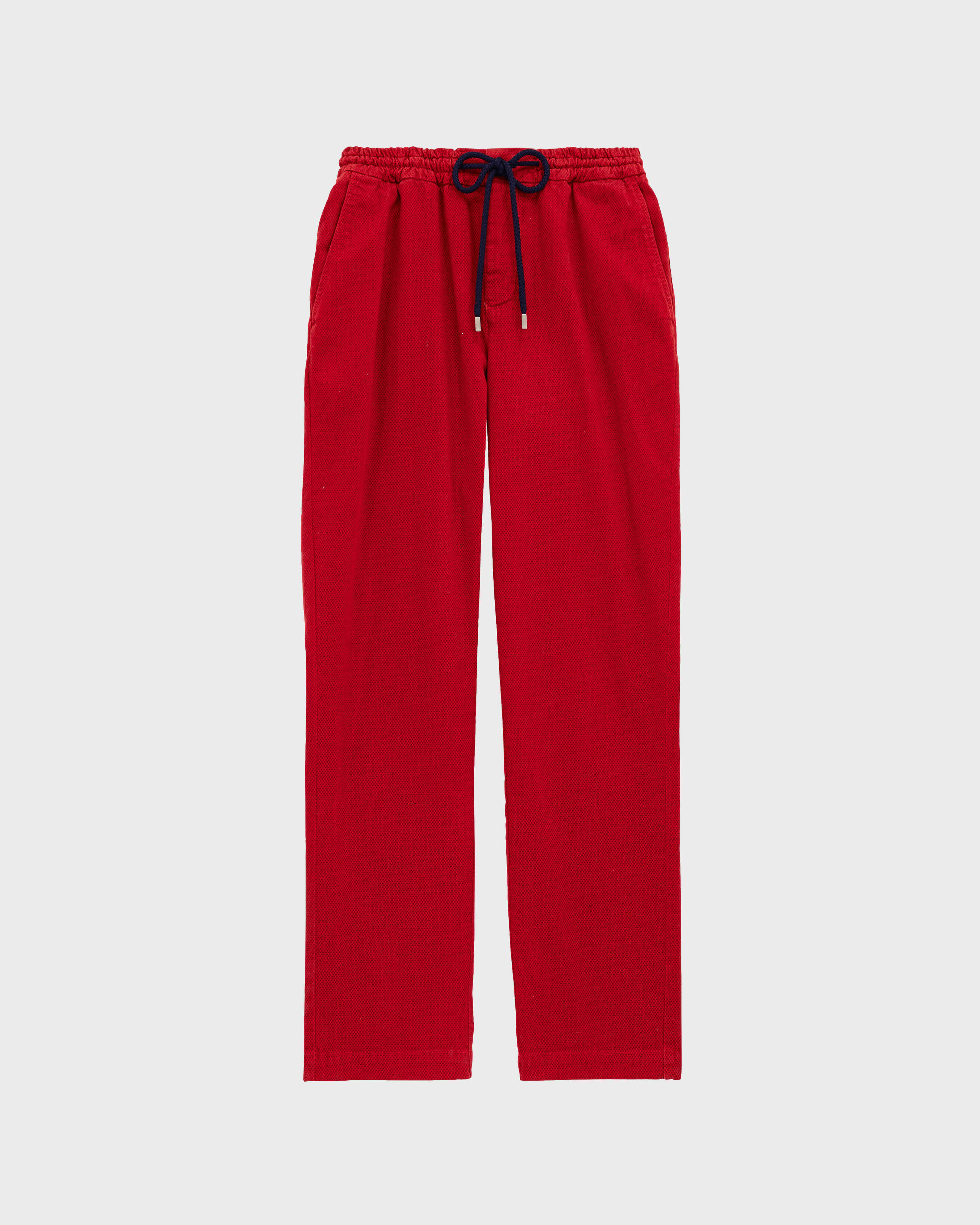 Pantalon taille élastique en gabardine homme ROUGE front view