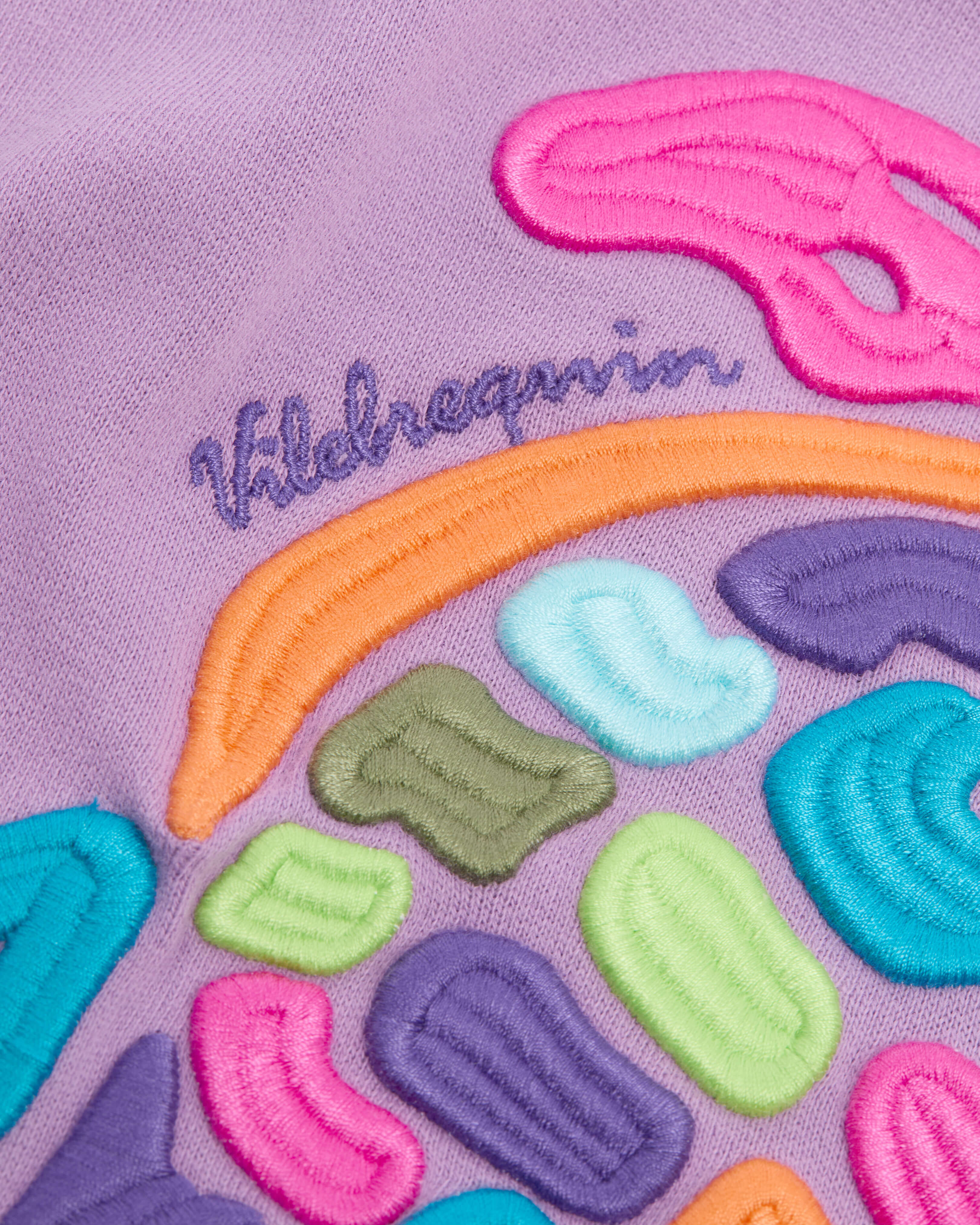 Felpa girocollo bambina in cotone biologico Multico Big Turtle ORCHIDEA supp4 view