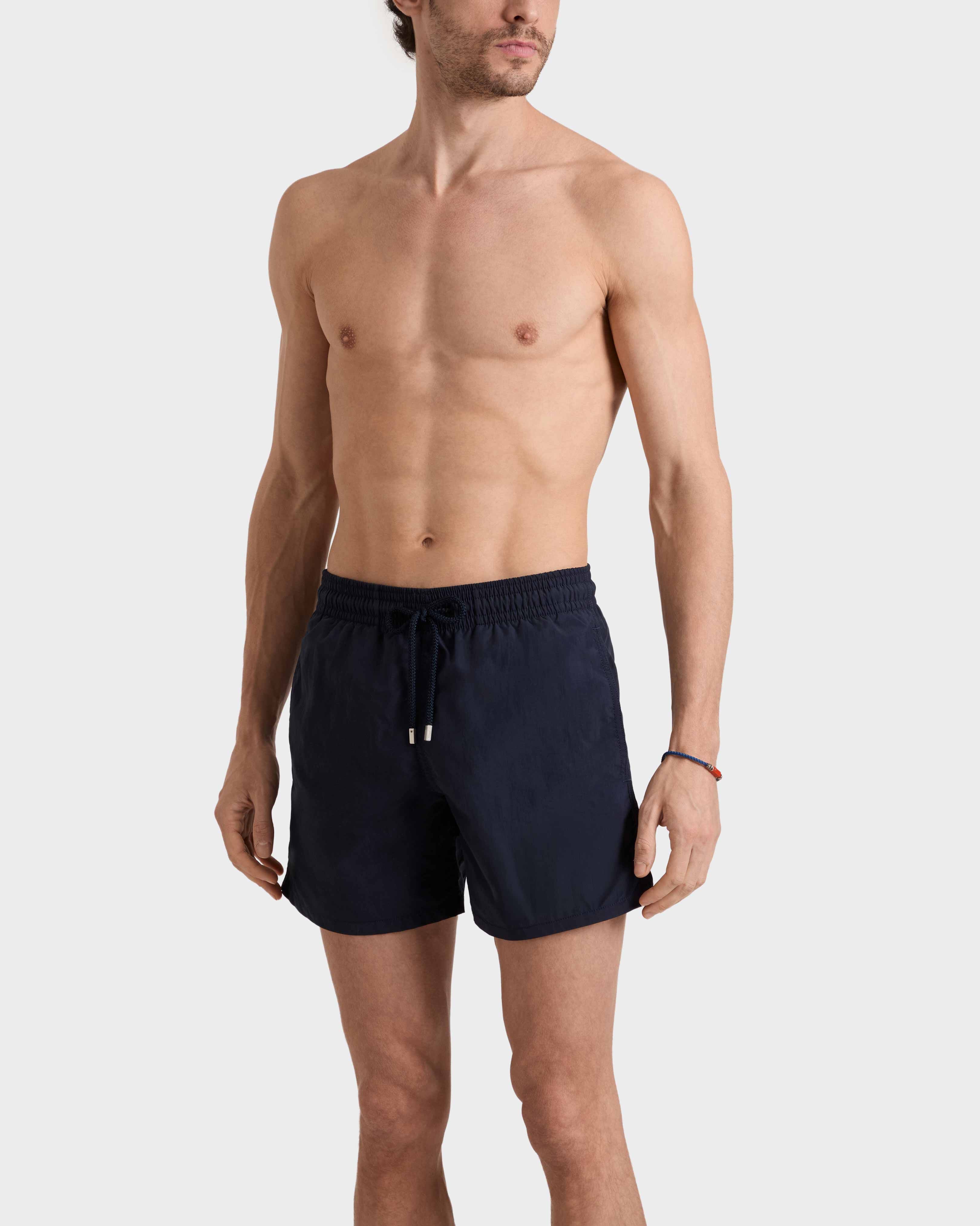 Men Swim Shorts Solid NAVY frontworn view