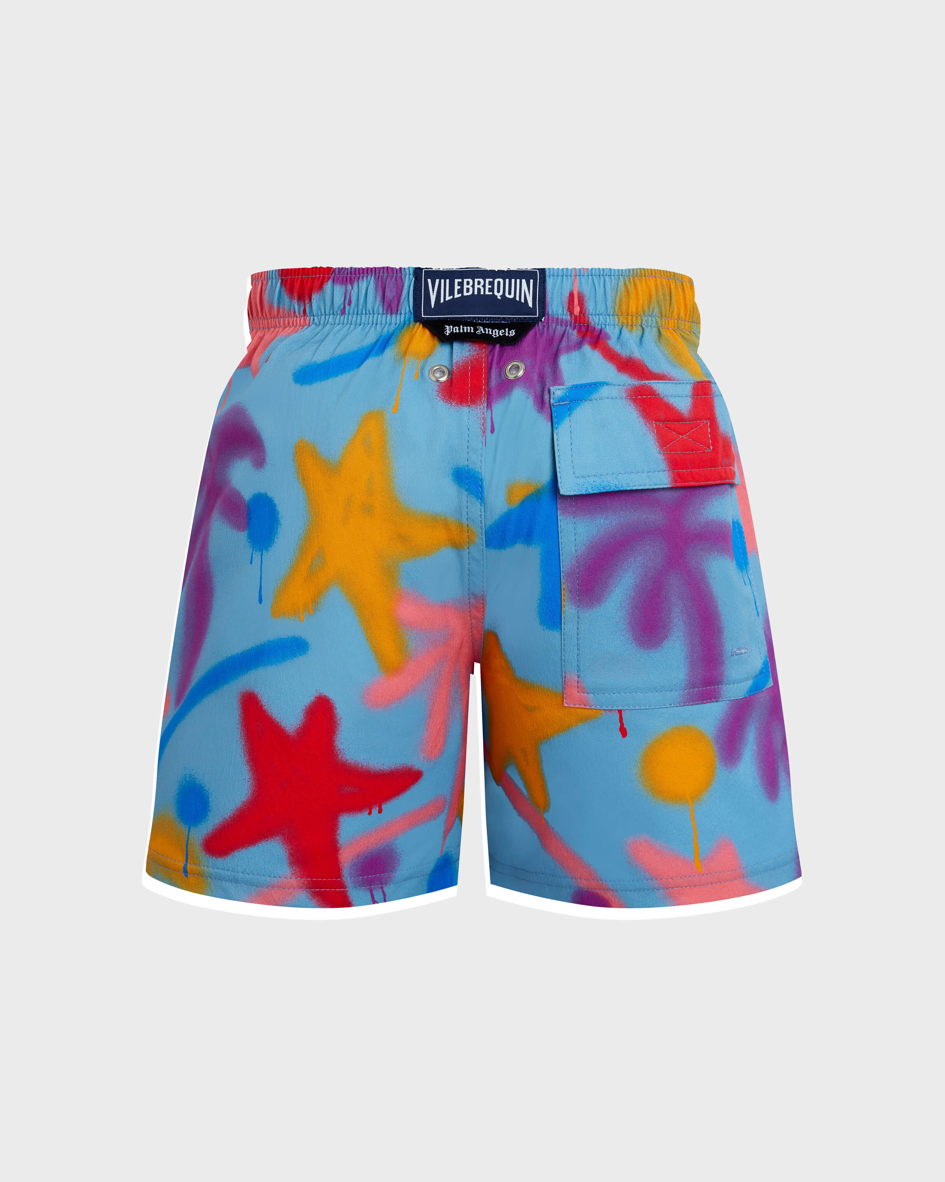 Boys Stretch Swim Shorts Spray Paint - VBQ x Palm Angels 614 back view