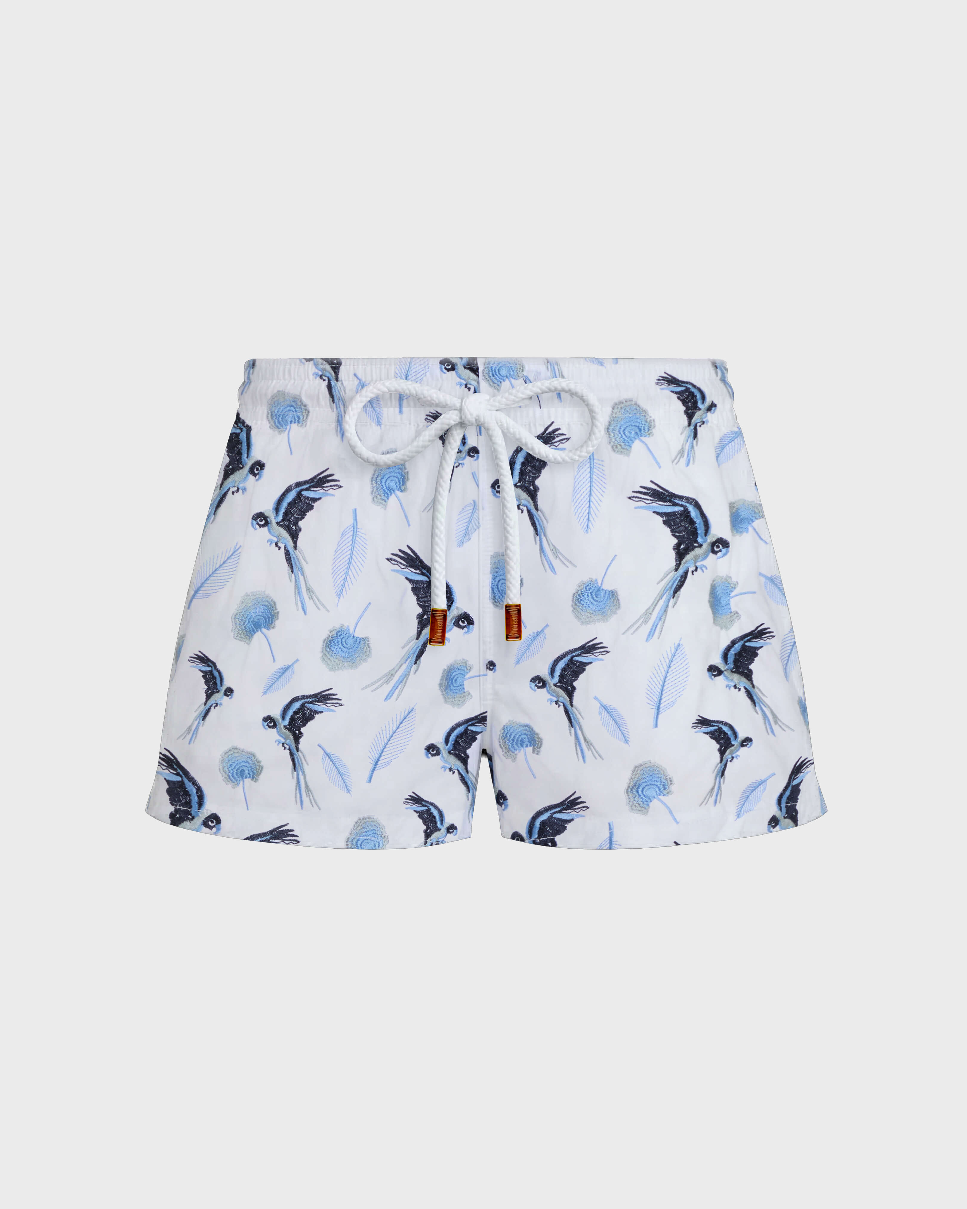 Short de bain brodé femme Papagaio - Édition Limitée BLANC front view
