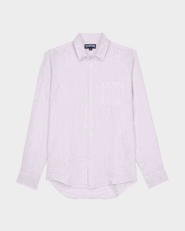 Vilebrequin - Men Linen Shirt Solid - Shirt - Caroubis - Pink - Size XXL