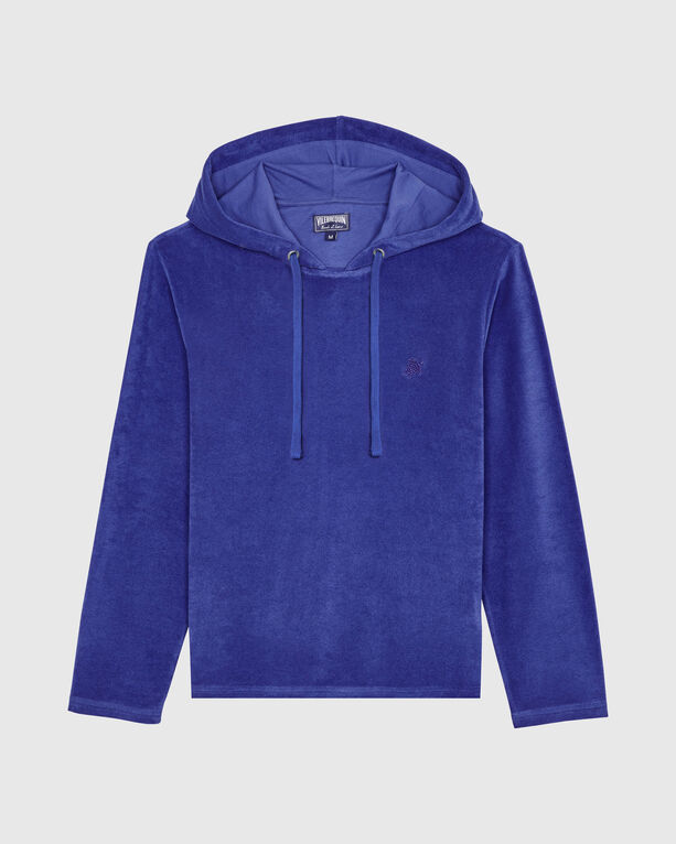 Vilebrequin - Men Terry Long-sleeves Hooded T-shirt - Tee Shirt - Therapy - Blue - Size S
