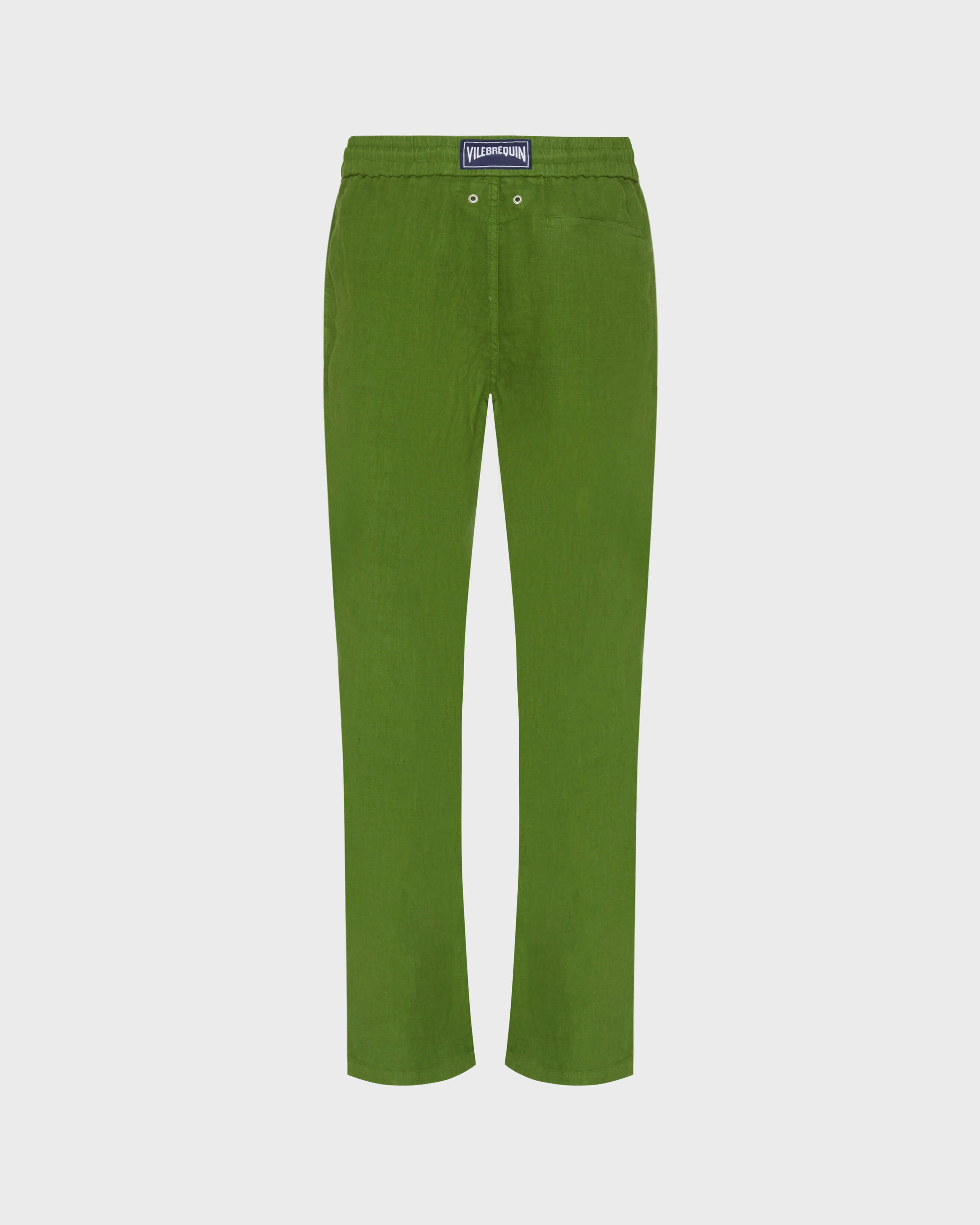 Solid gerade geschnittene Leinenhose für Herren MILITAIRE back view