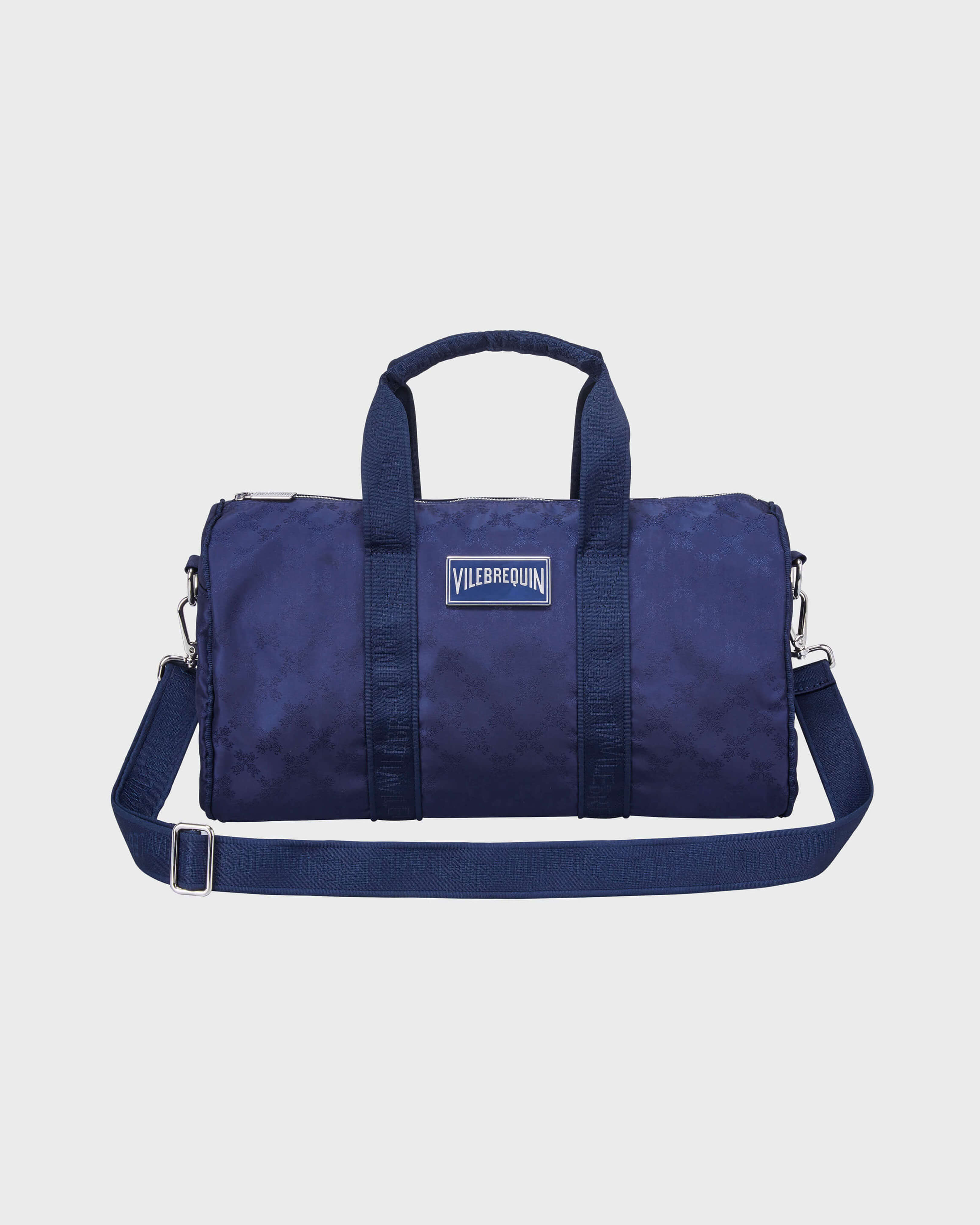 Travel 48h Bag Turtle Monogram Jacquard NAVY front view