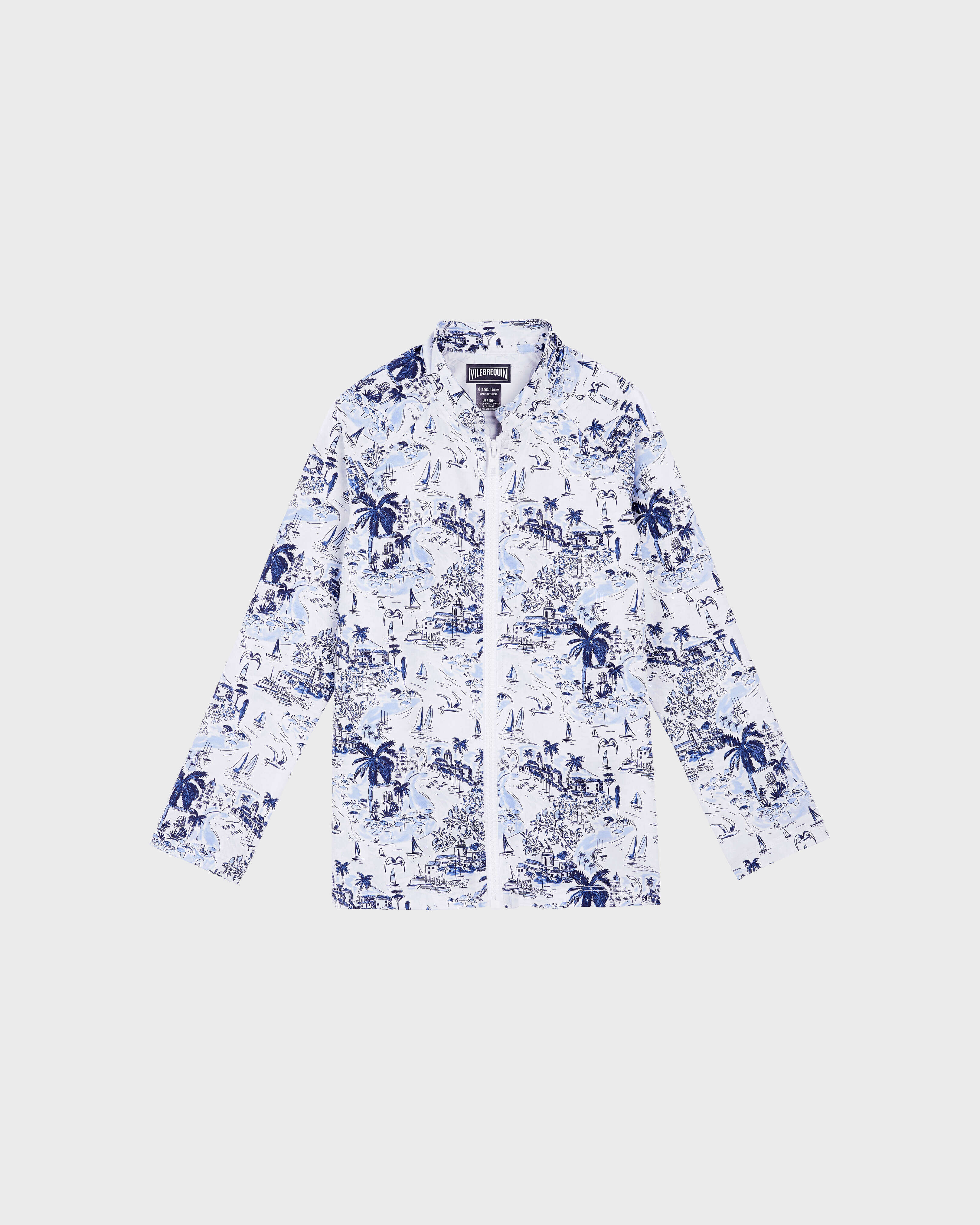 Kids Zipper Long Sleeves Rashguard Riviera INK front view