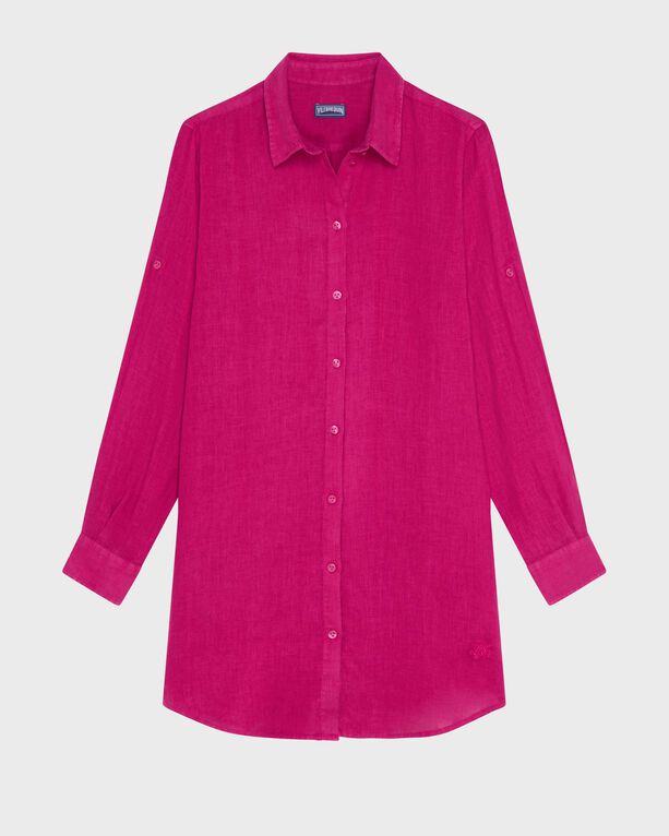 Vilebrequin - Women Linen Shirt Dress Solid - Shirt Dress - Fragance - Red - Size XS