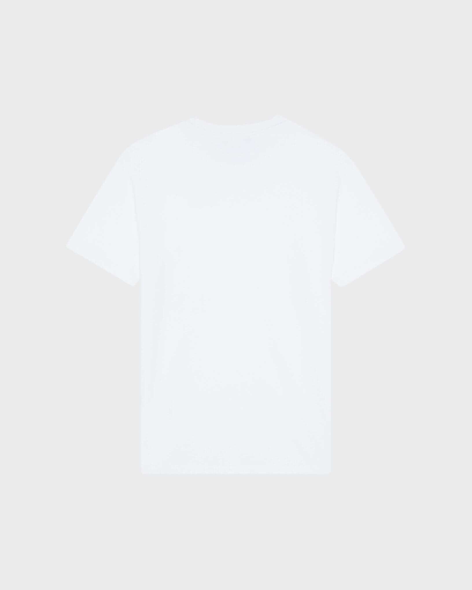 Men Organic Cotton T-shirt Big Turtle Embroidery WHITE back view