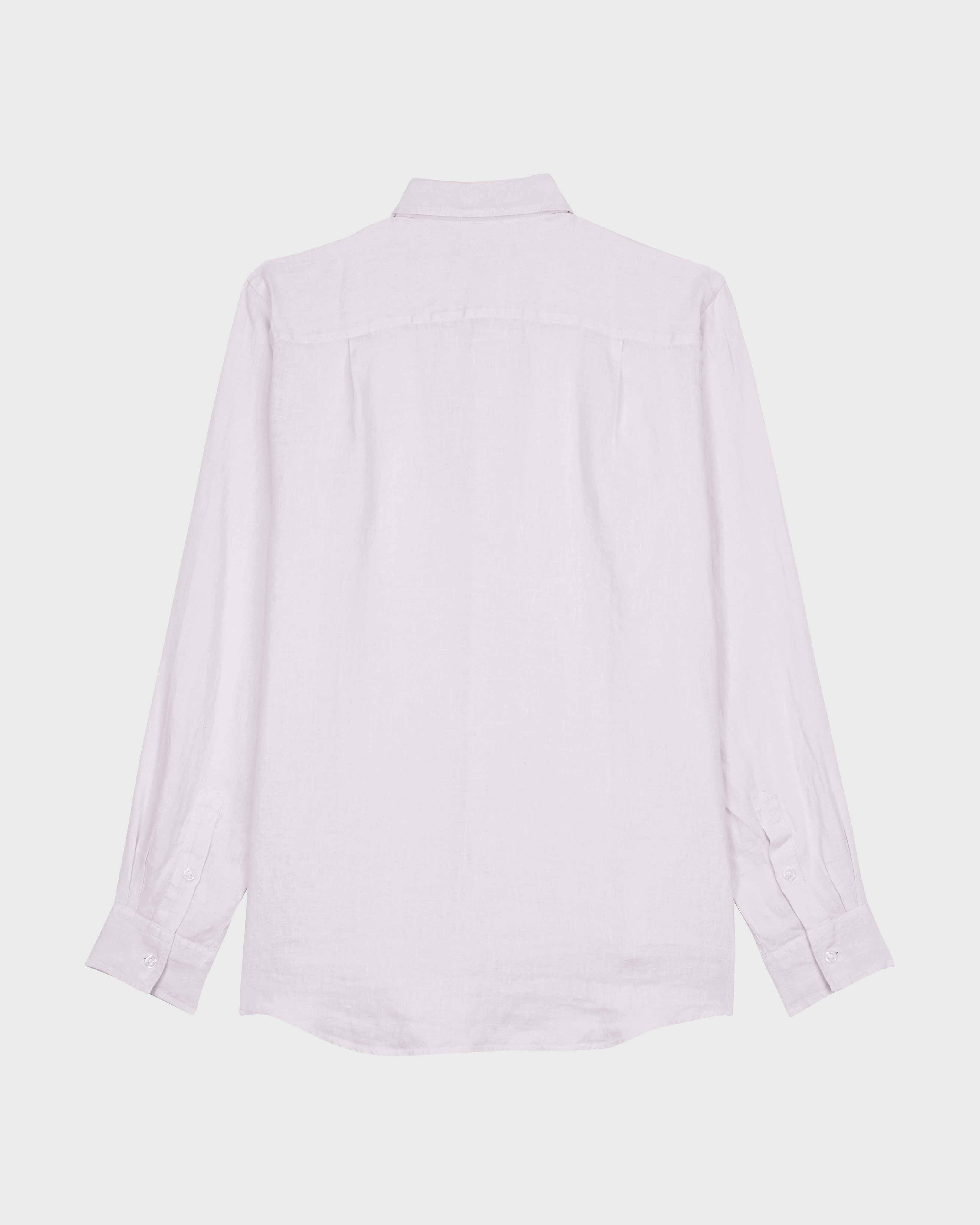 Men Linen Shirt Solid BALLET SHOE back view