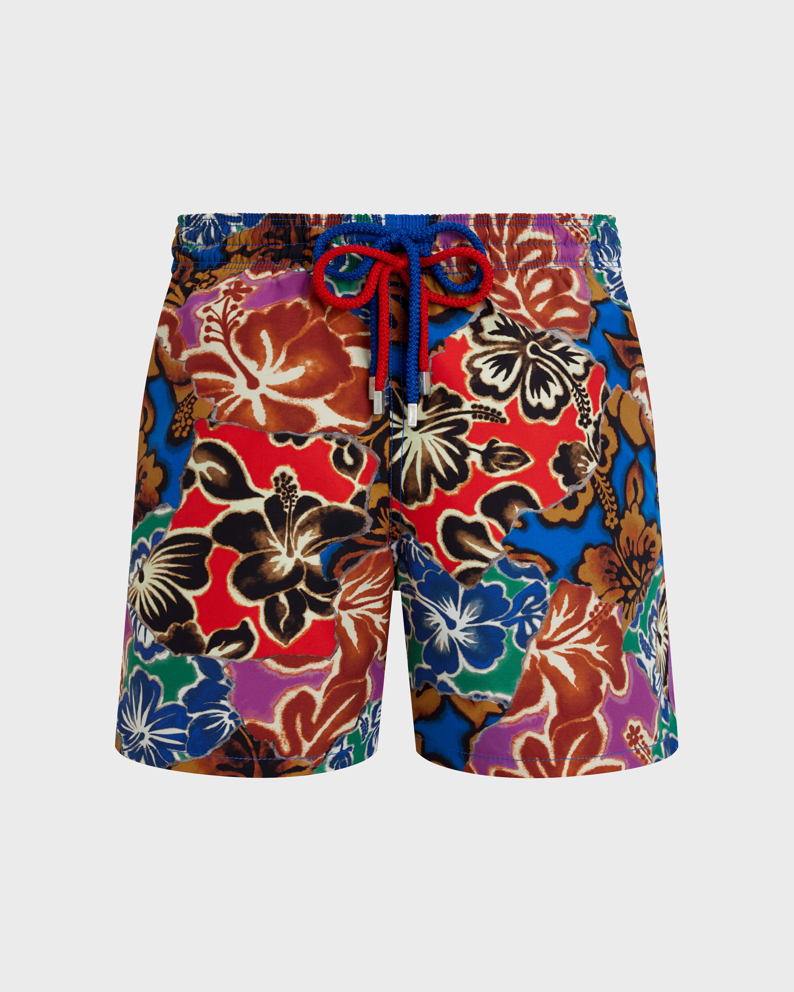 Maillot de bain homme Hawaiian Patchwork - VBQ x Palm Angels CELESTE front view