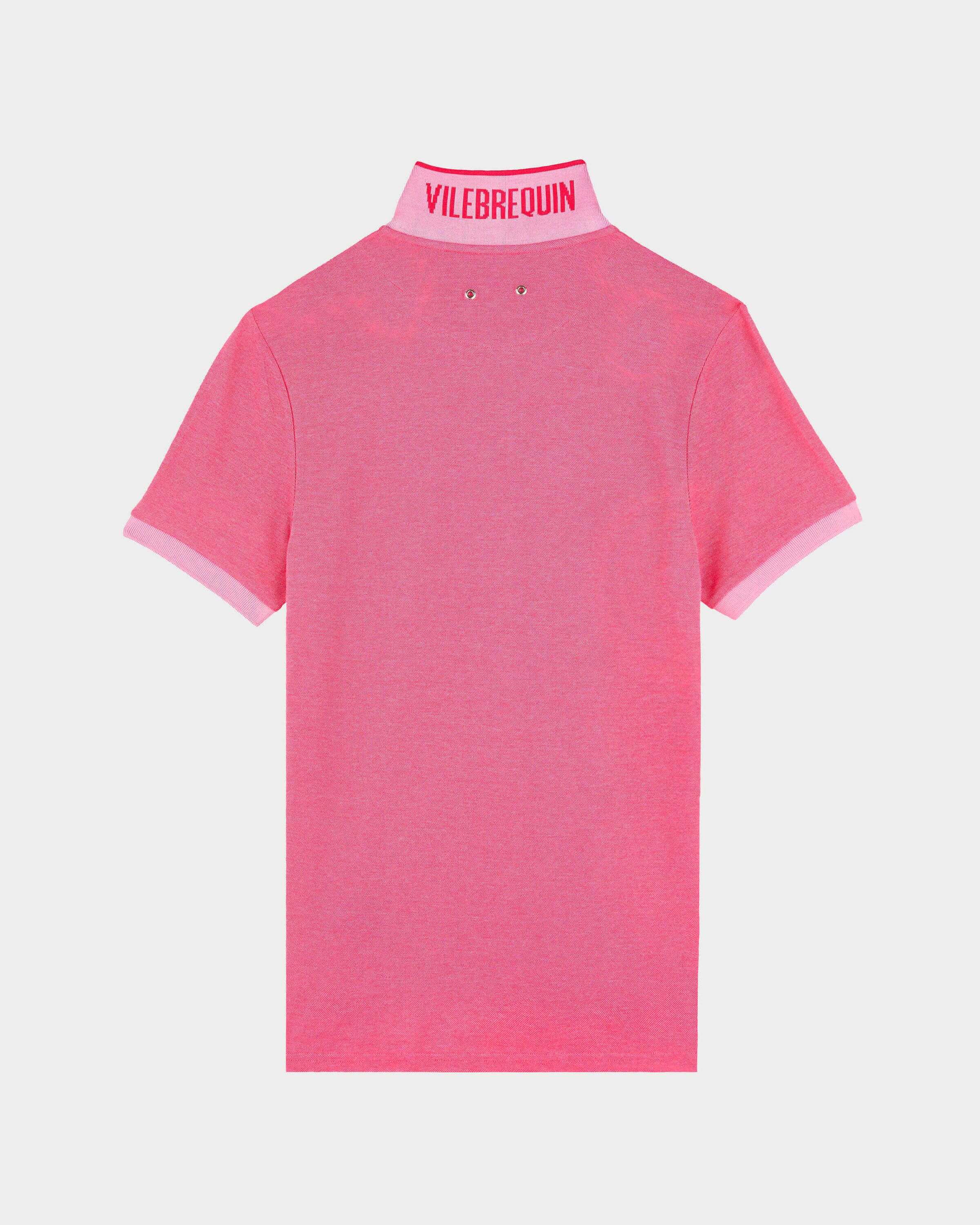 Polo de algodón de color liso para hombre PETUNIA back view