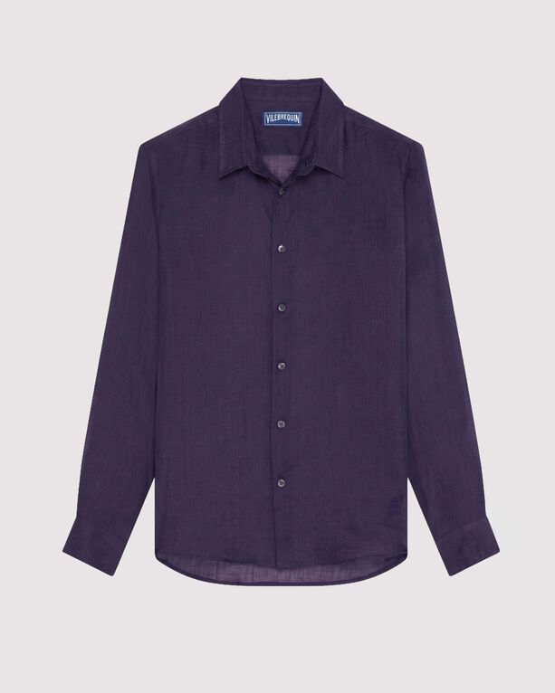 Vilebrequin - Cotton Voile Lightweight Shirt Solid - Shirt - Caracal - Blue - Size M