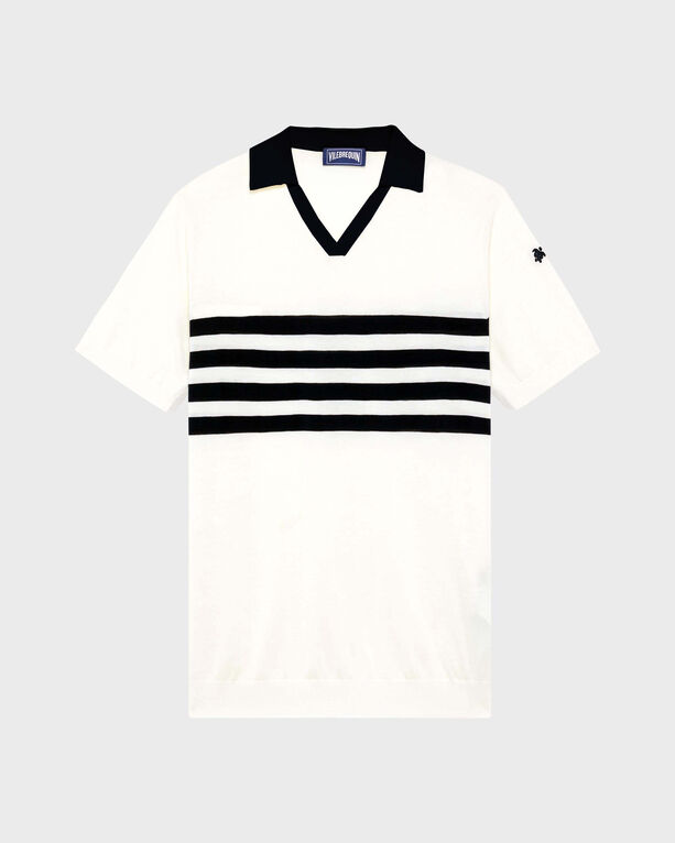 Vilebrequin - Men Cotton Polo Stripe Bicolore - Polo - Amour - White - Size XXL