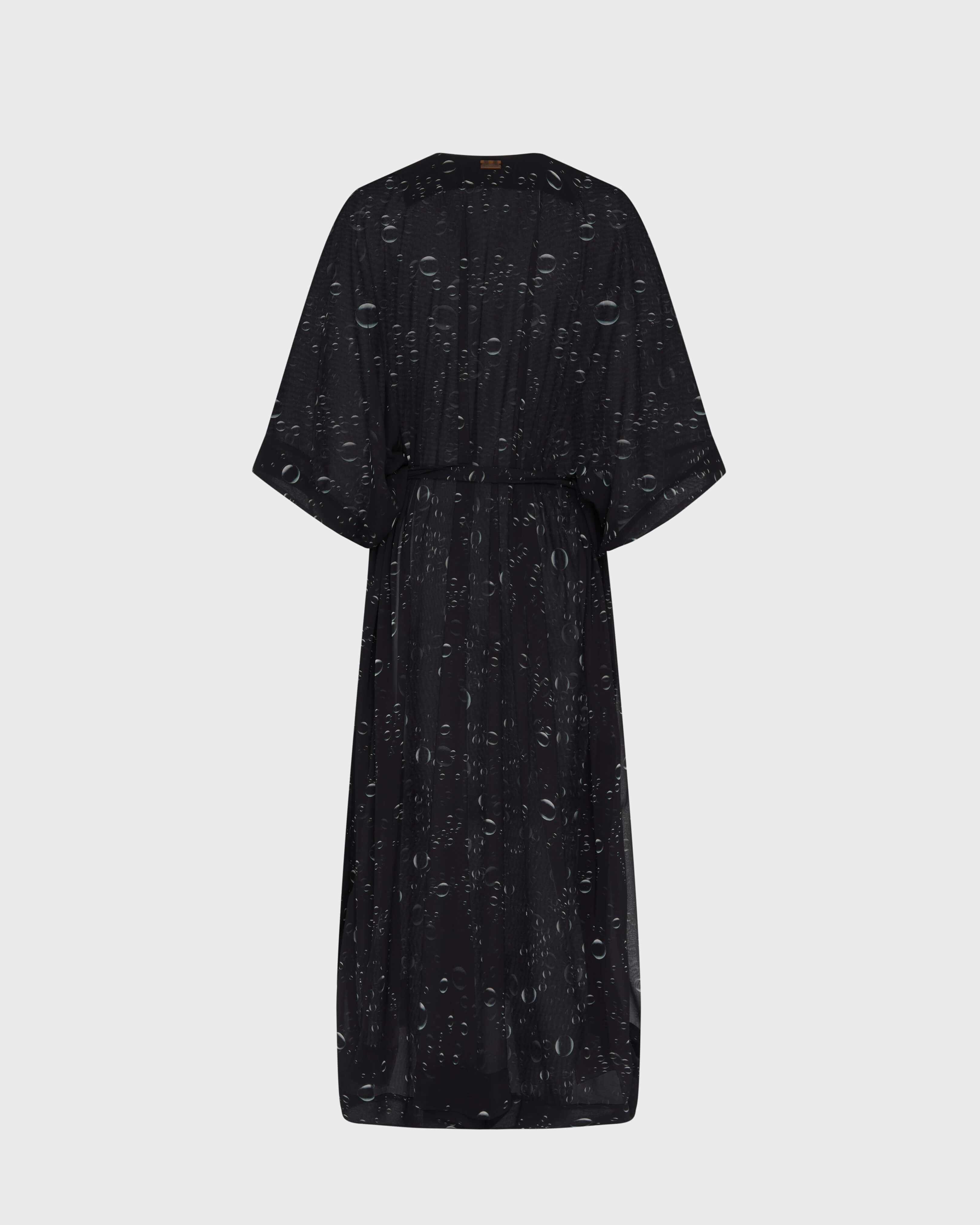 Caftan en crêpe georgette femme Bubble 3D NOIR back view