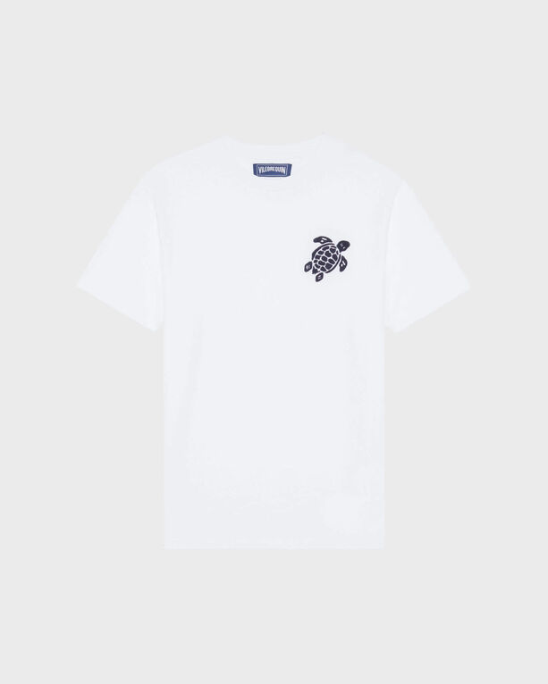 Vilebrequin - Men Organic Cotton T-shirt Big Turtle Embroidery - Tee Shirt - Partisol - White - Size S