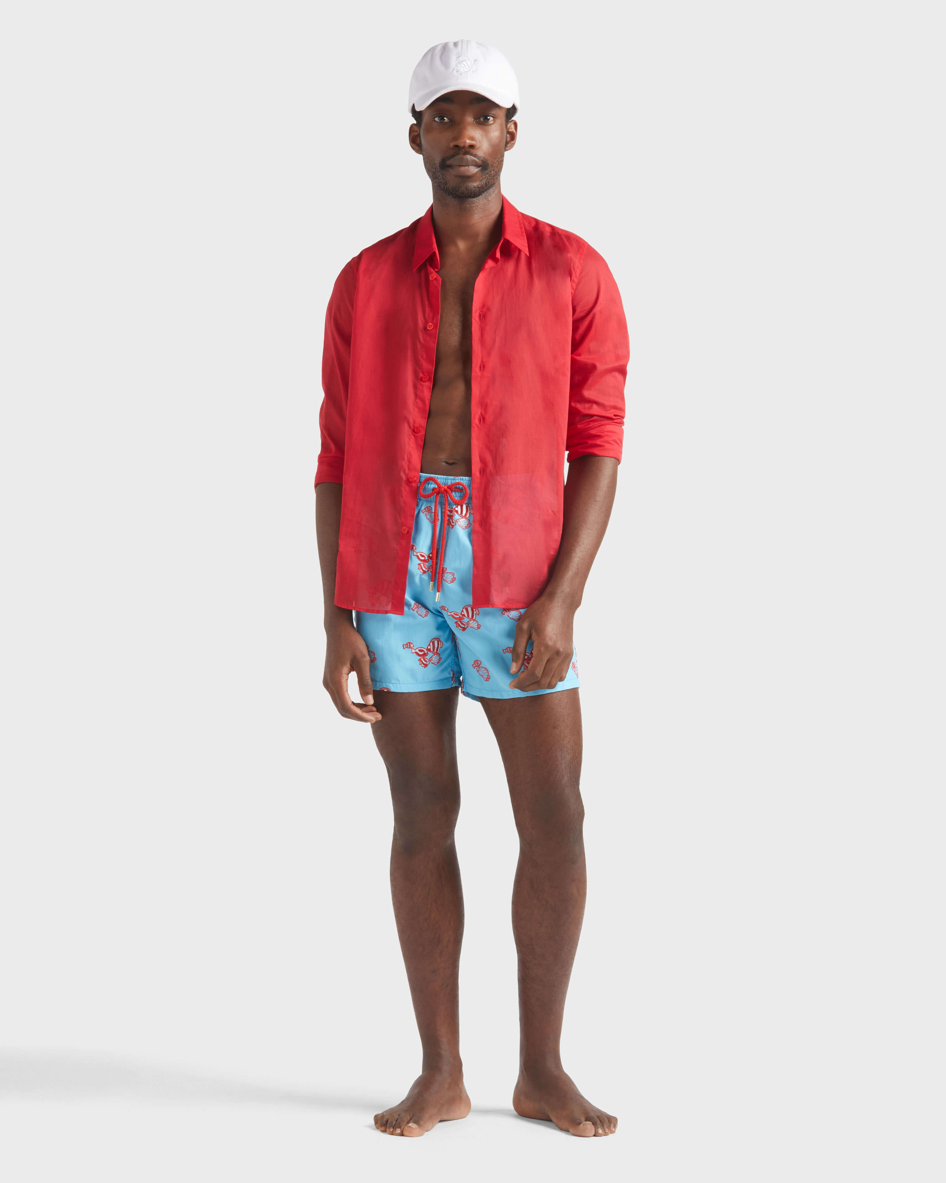 Men Swim trunks Embroidered Fishy Vibes BLUE TOPAZ supp1 view