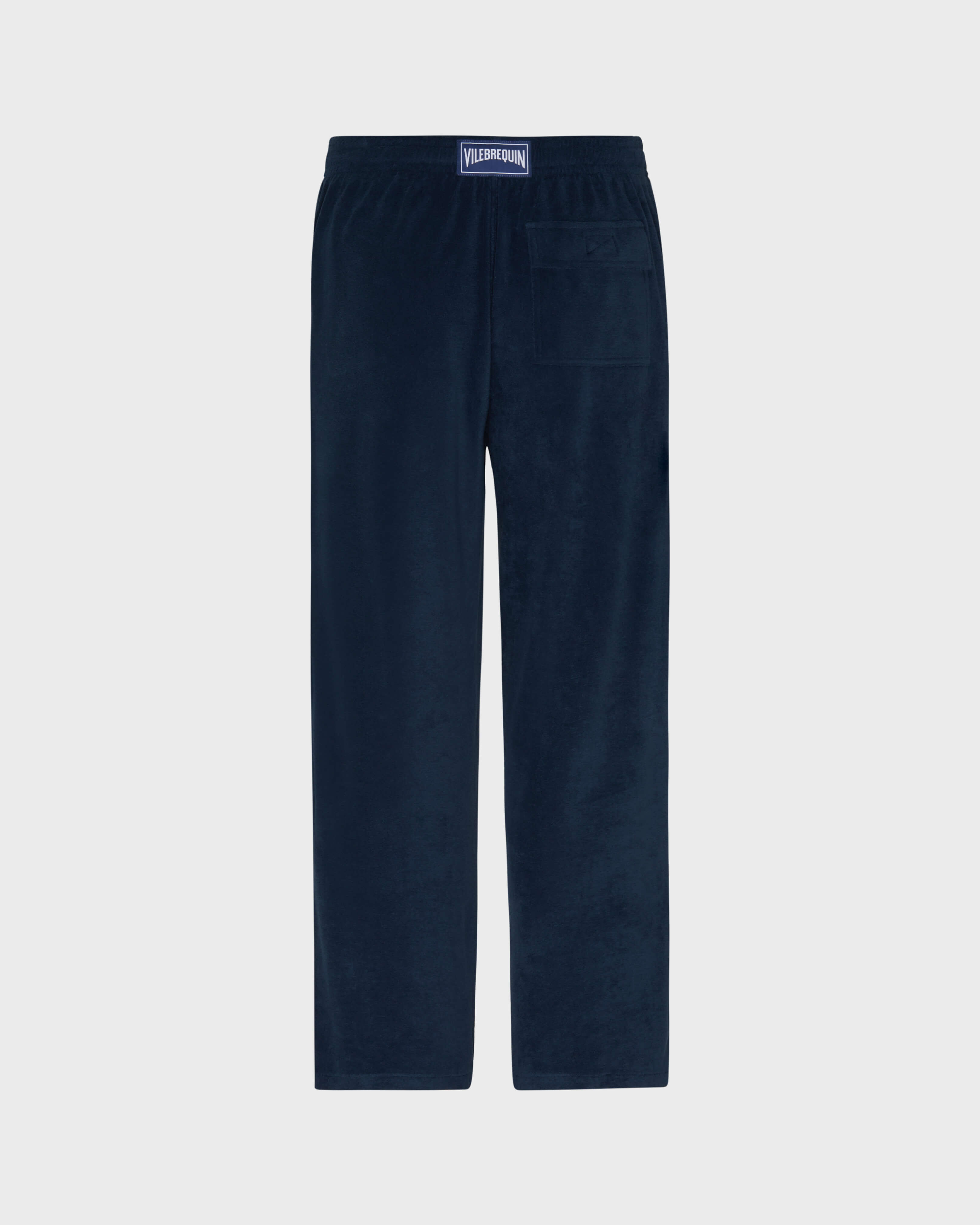 Men Terry Pants Solid NAVY back view