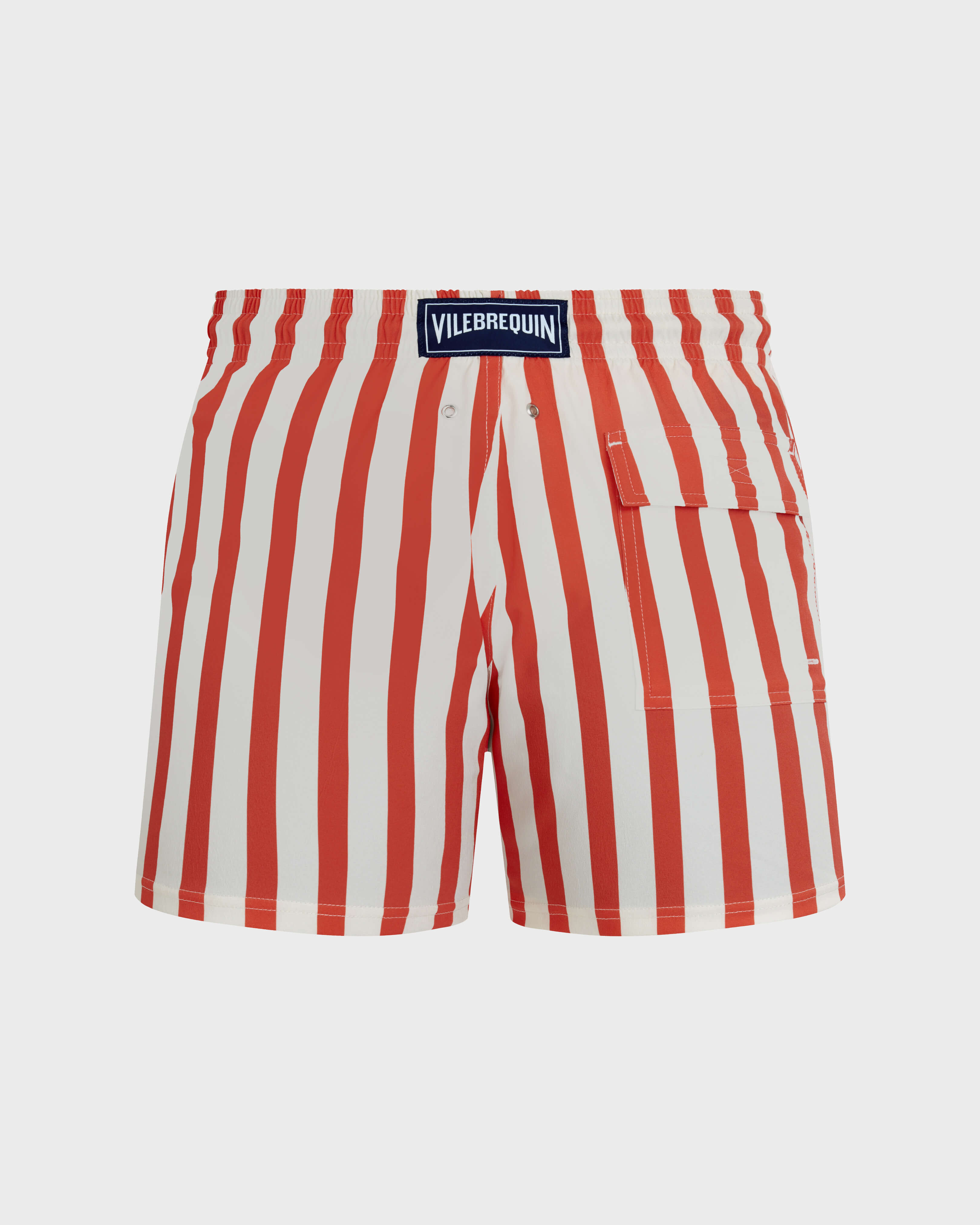 Men Stretch Short Swim Shorts Stripes - Vilebrequin x St Regis 066 back view