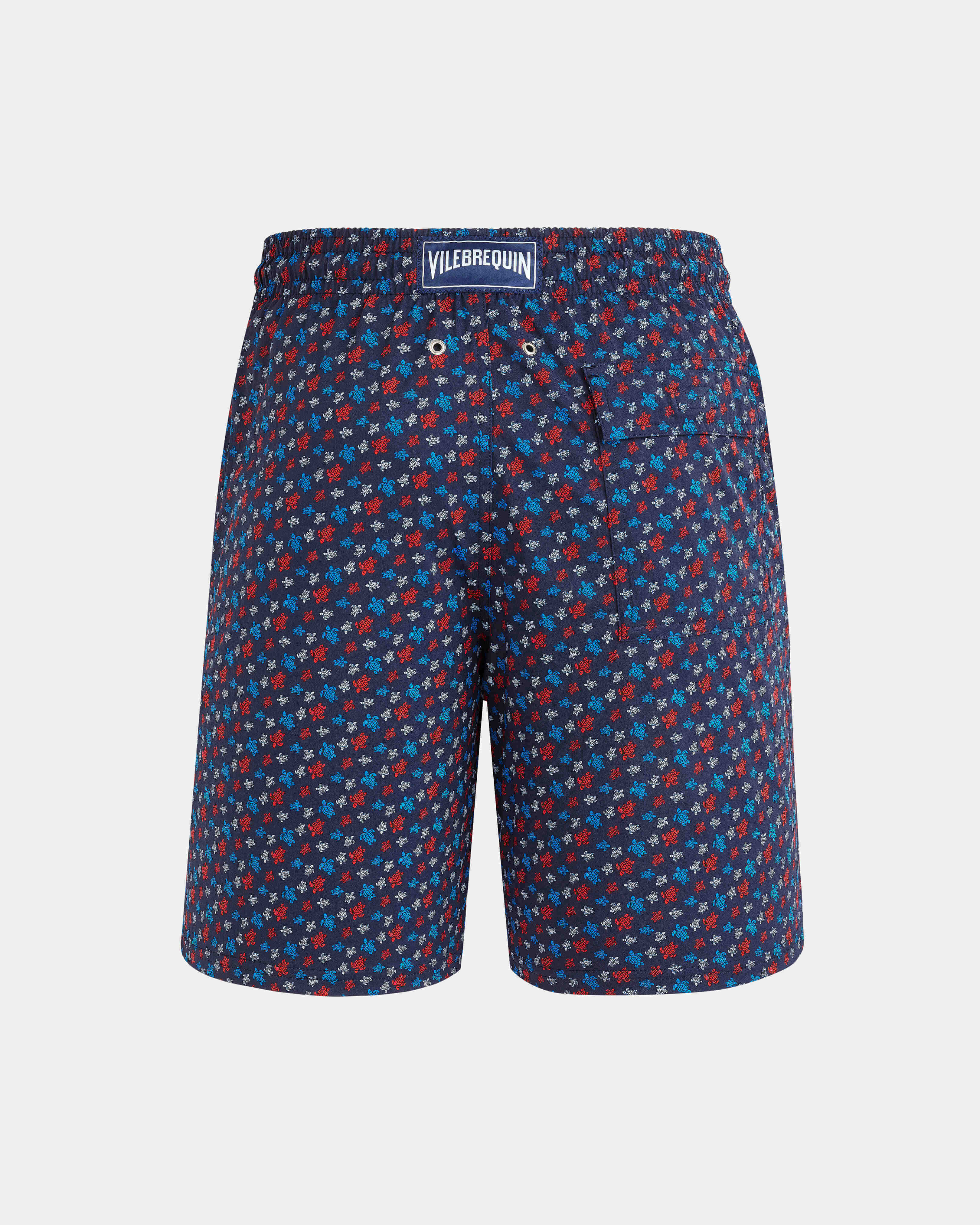 Lange Micro Ronde Des Tortues Rainbow Stretch-Badeshorts für Herren MARINEBLAU back view