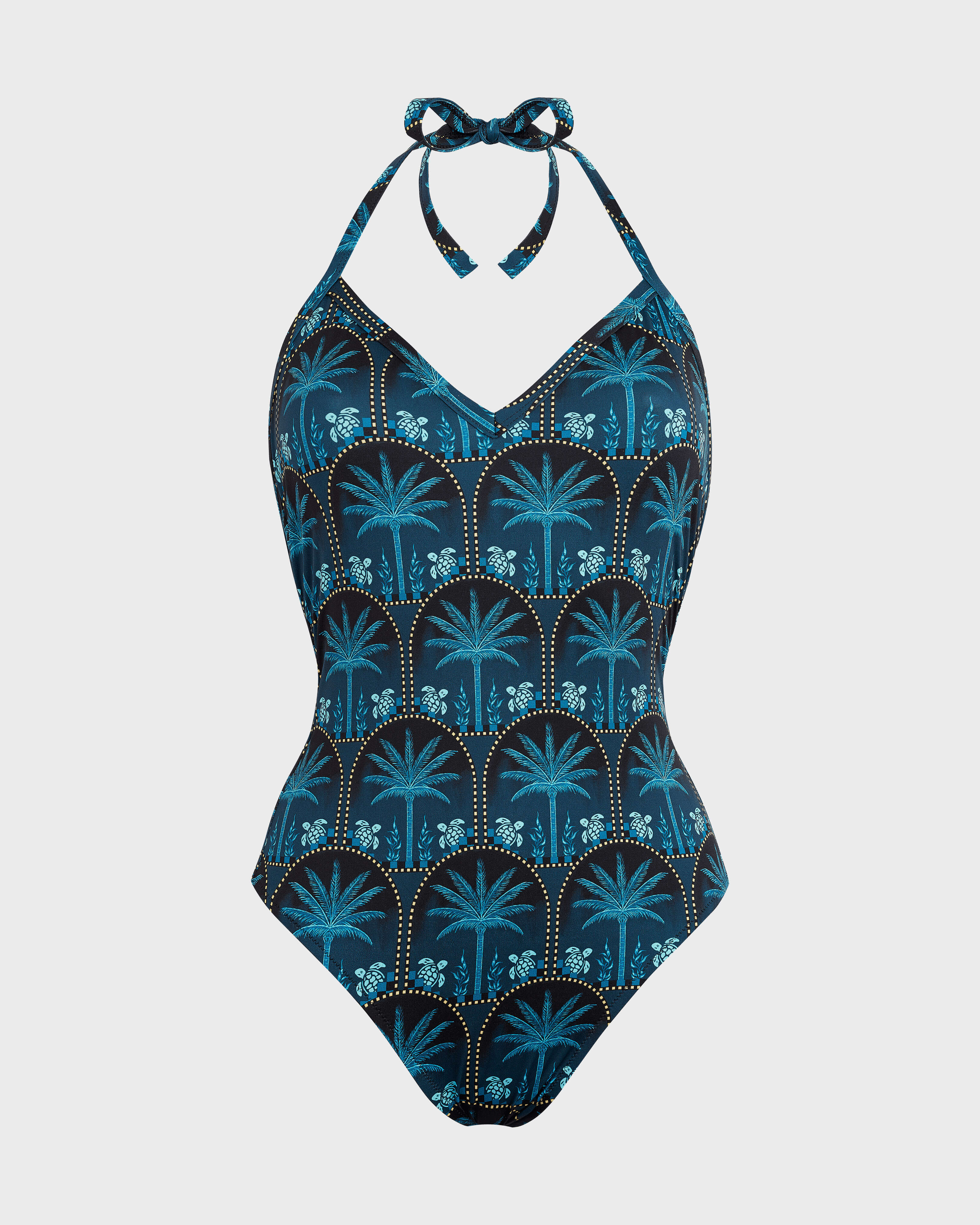 Women Halter One-piece Swimsuit - Vilebrequin x Abu Dhabi GOA front view
