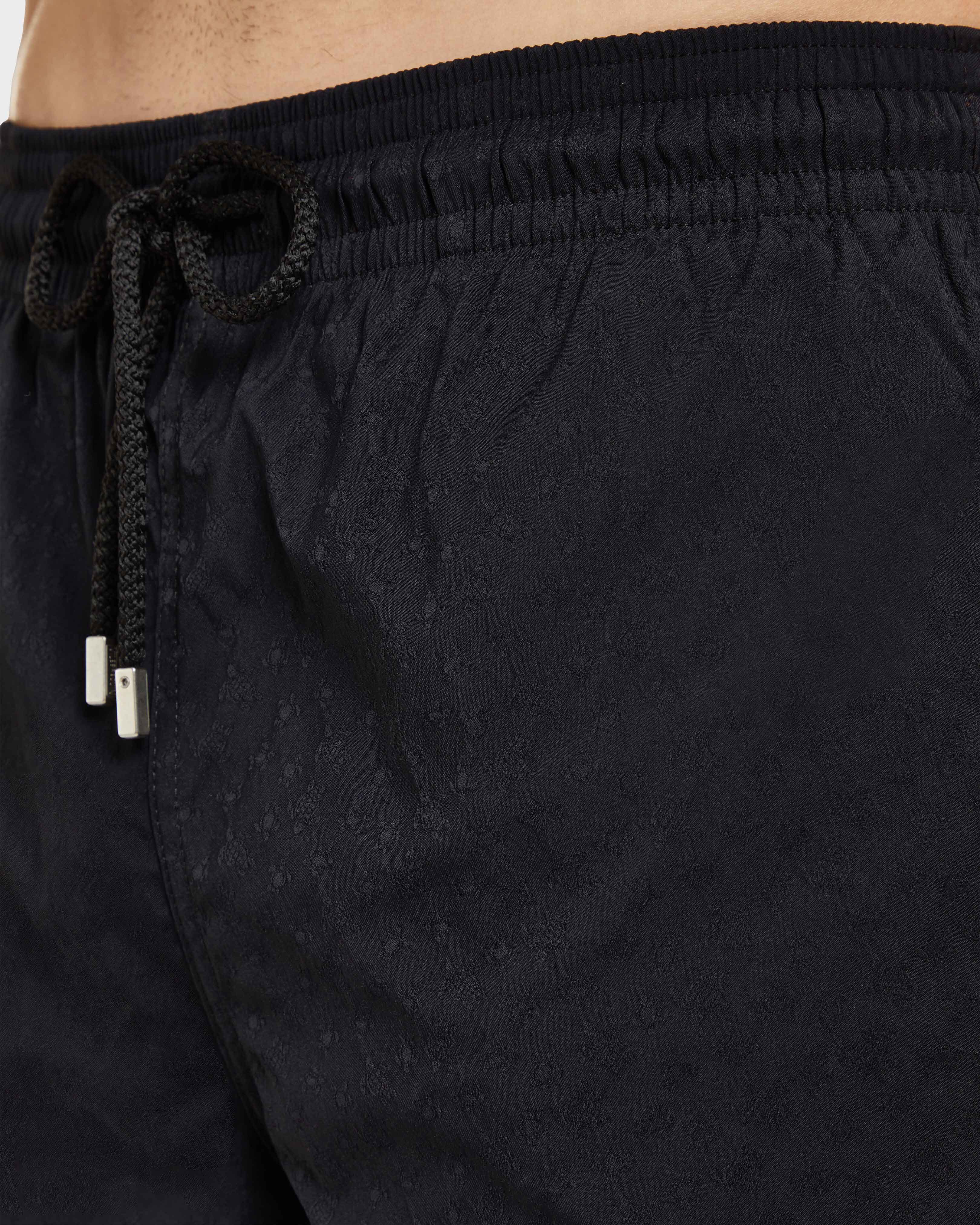 Men Short Swim Trunks Jacquard Turtles BLACK supp2 view